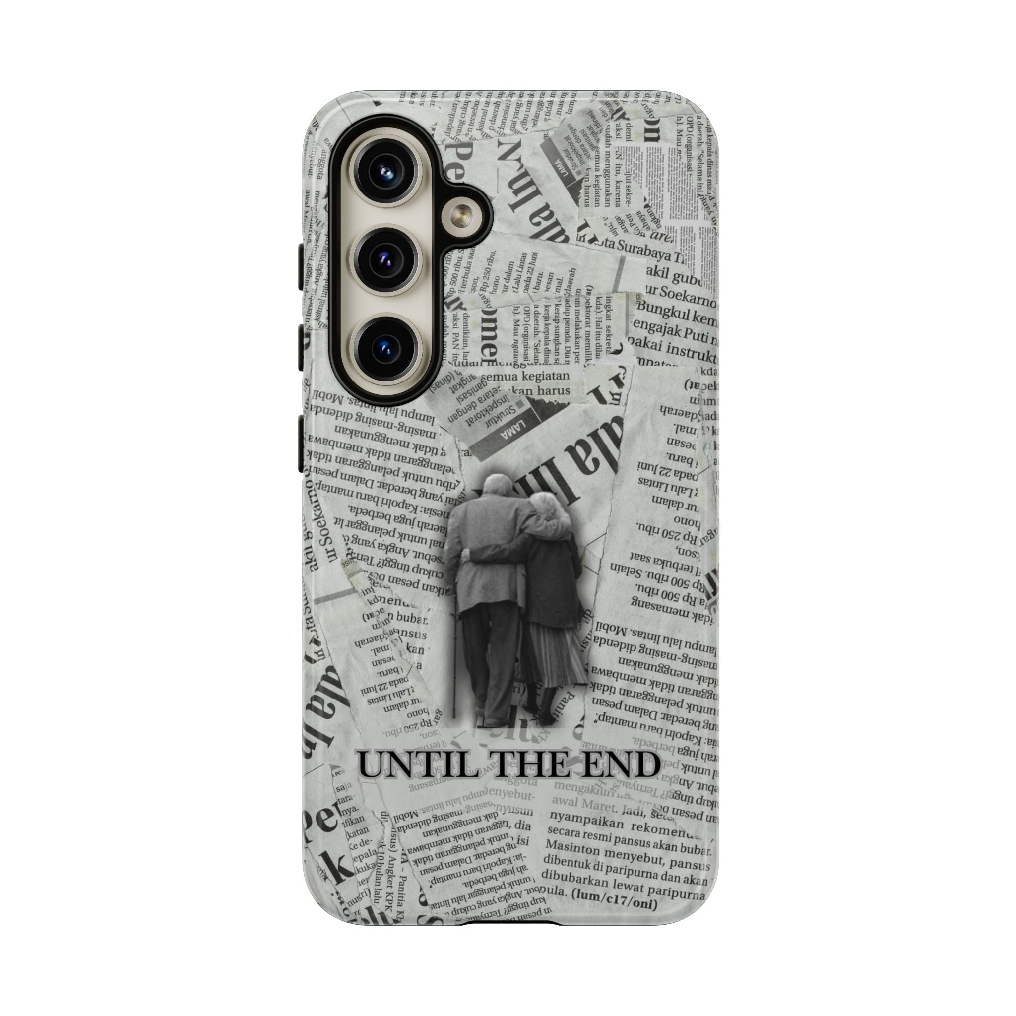 Until the End Newspaper Collage Phone Case
