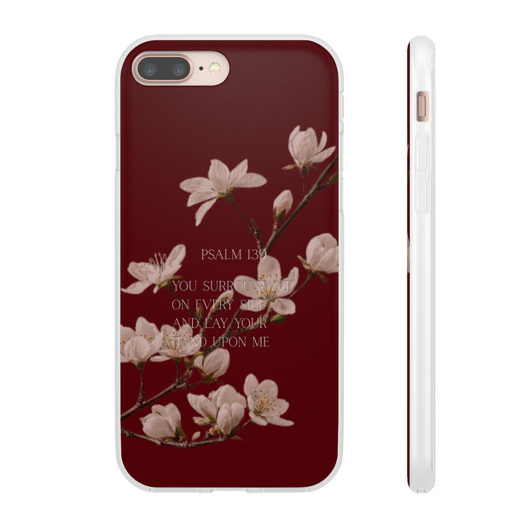 Floral Psalm Phone Case — Psalm 139 Scripture Cherry Blossom iPhone Cover