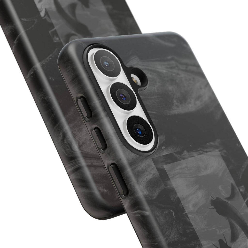 Koi Yin-Yang Marble Phone Case – Black Smoky Art Protection