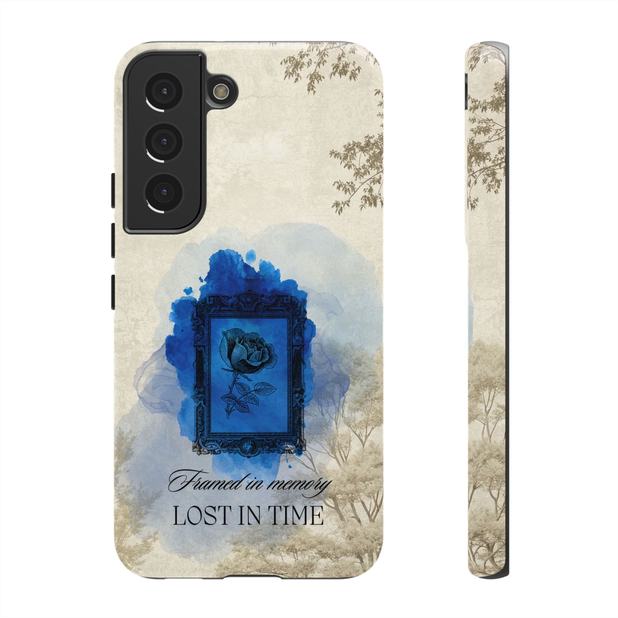 Vintage Blue Rose Phone Case – "Lost in Time" Protective Cover