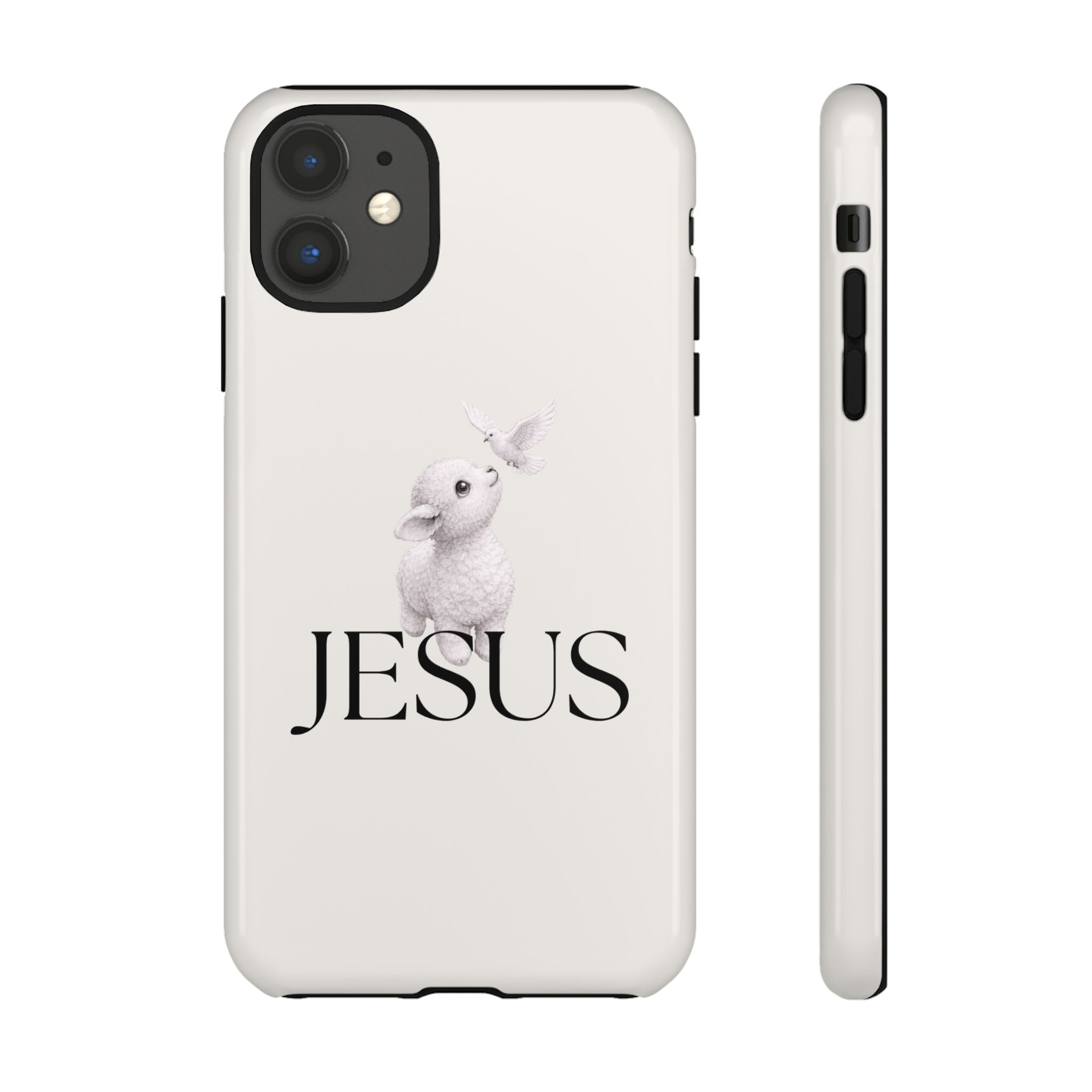 Jesus Lamb Phone Case - Christian Faith iPhone Case with Dove Design
