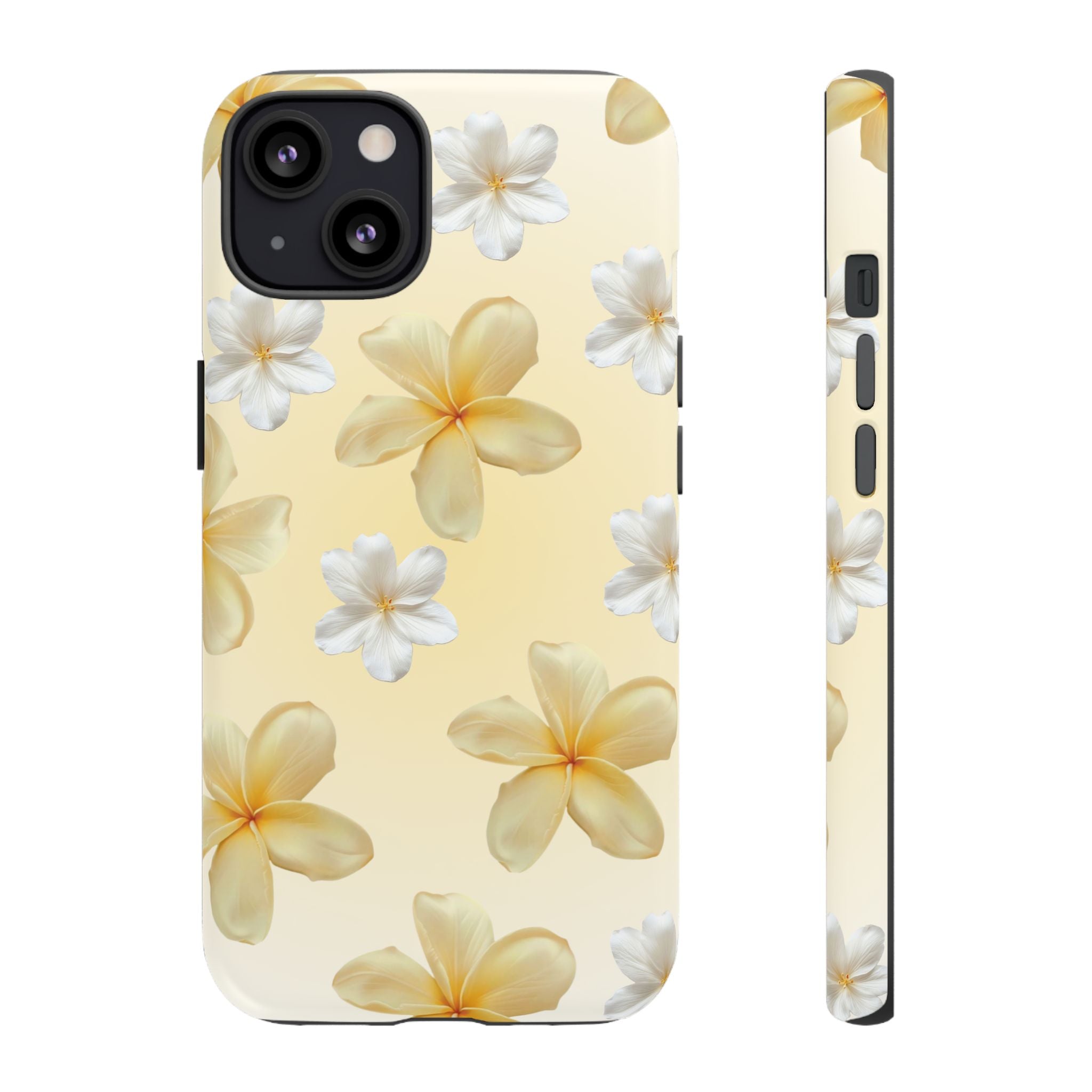 Plumeria Floral Tough Phone Case — Yellow Tropical Protection