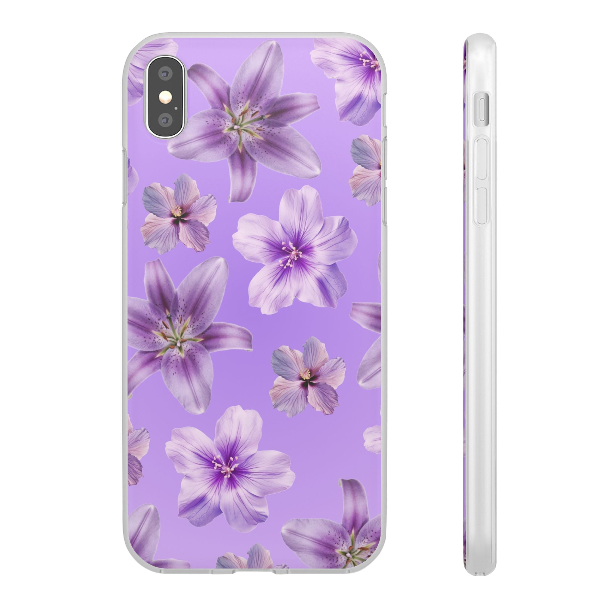 Purple Floral Phone Case — Lavender Blossom Flexi Case