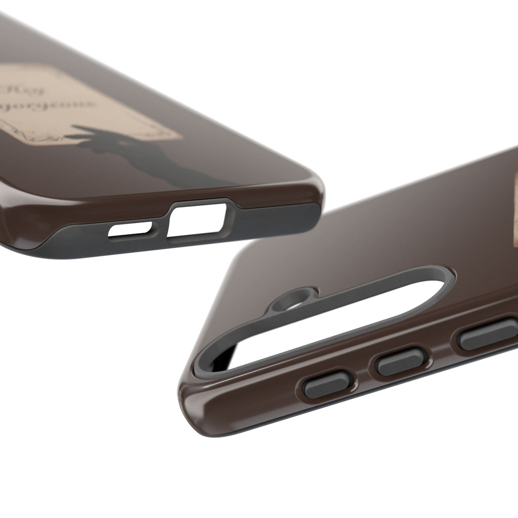 Hey Gorgeous Phone Case — Brown Lip Print & Shadow Hand Protective Cover