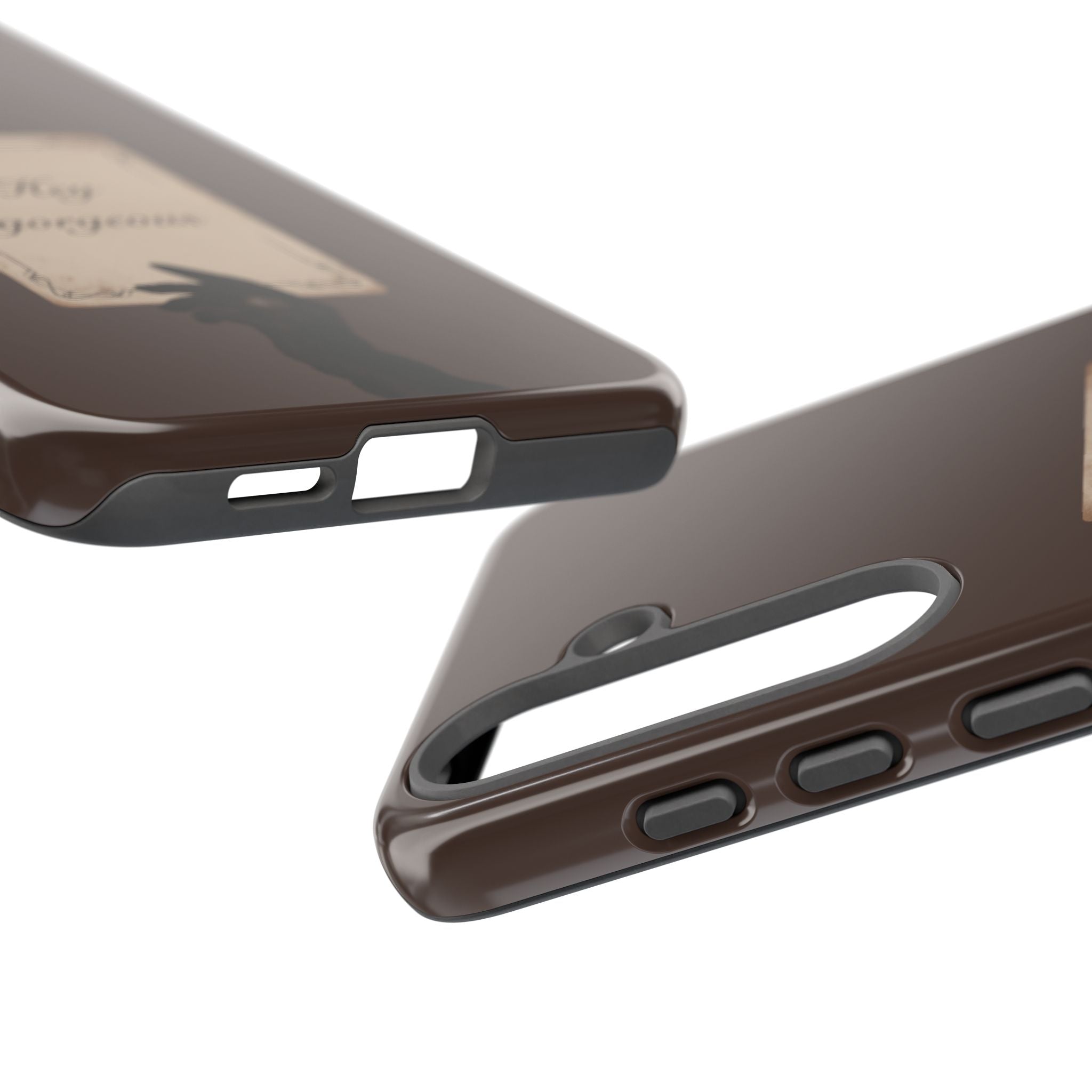 Hey Gorgeous Phone Case — Brown Lip Print & Shadow Hand Protective Cover