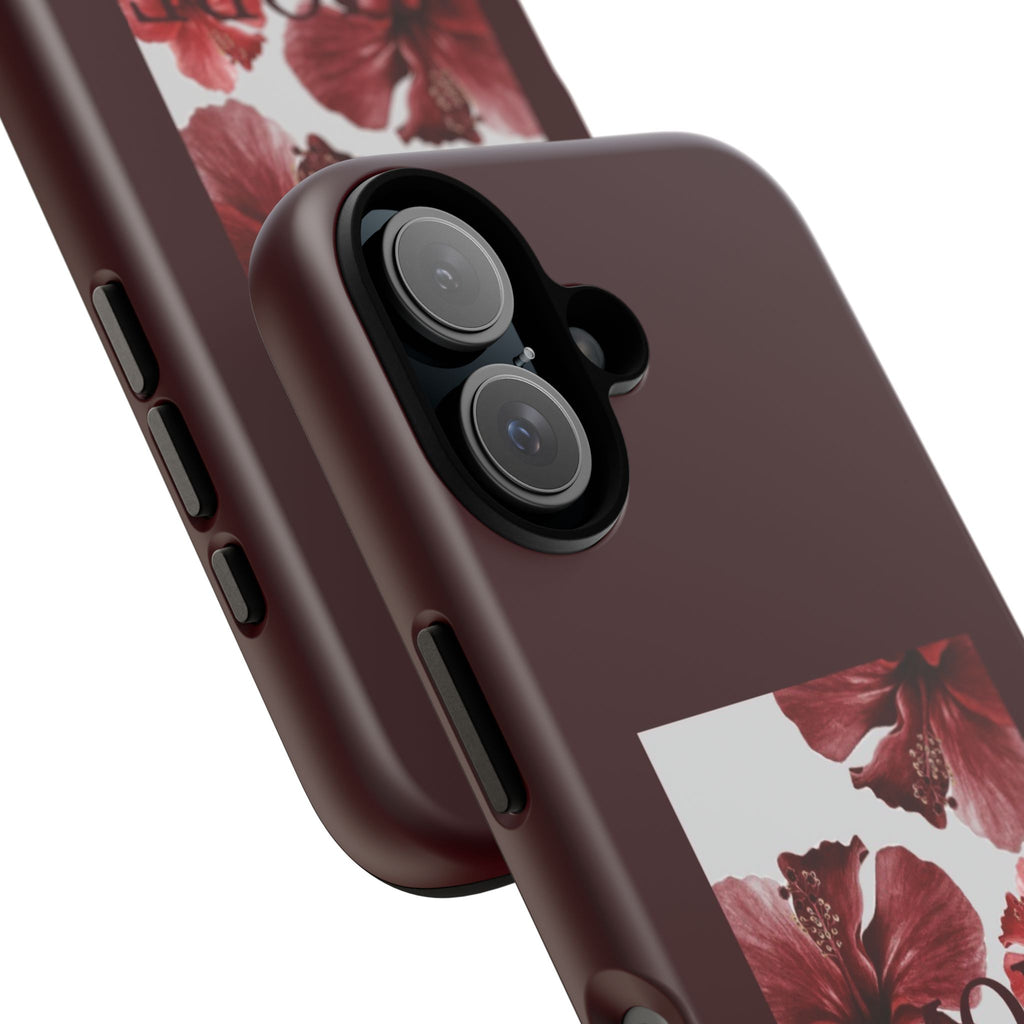 Amore Floral Phone Case — Burgundy Tough Protective Cover