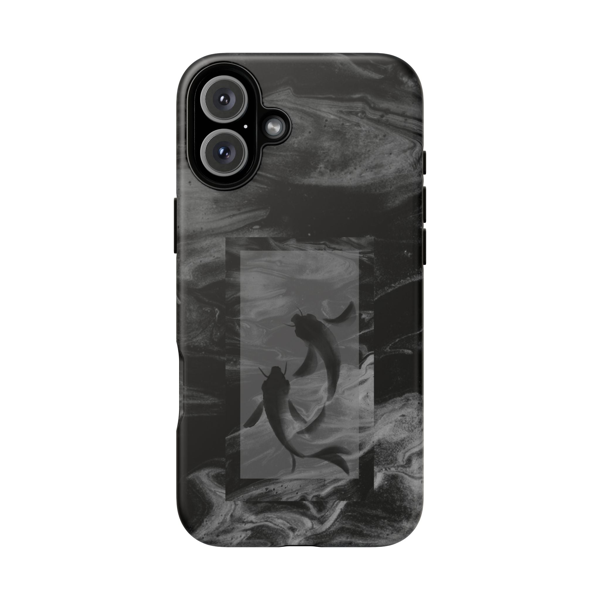 Koi Yin-Yang Marble Phone Case – Black Smoky Art Protection