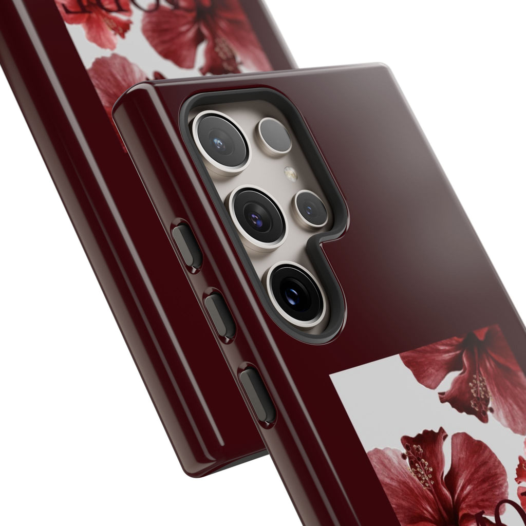 Amore Floral Phone Case — Burgundy Tough Protective Cover
