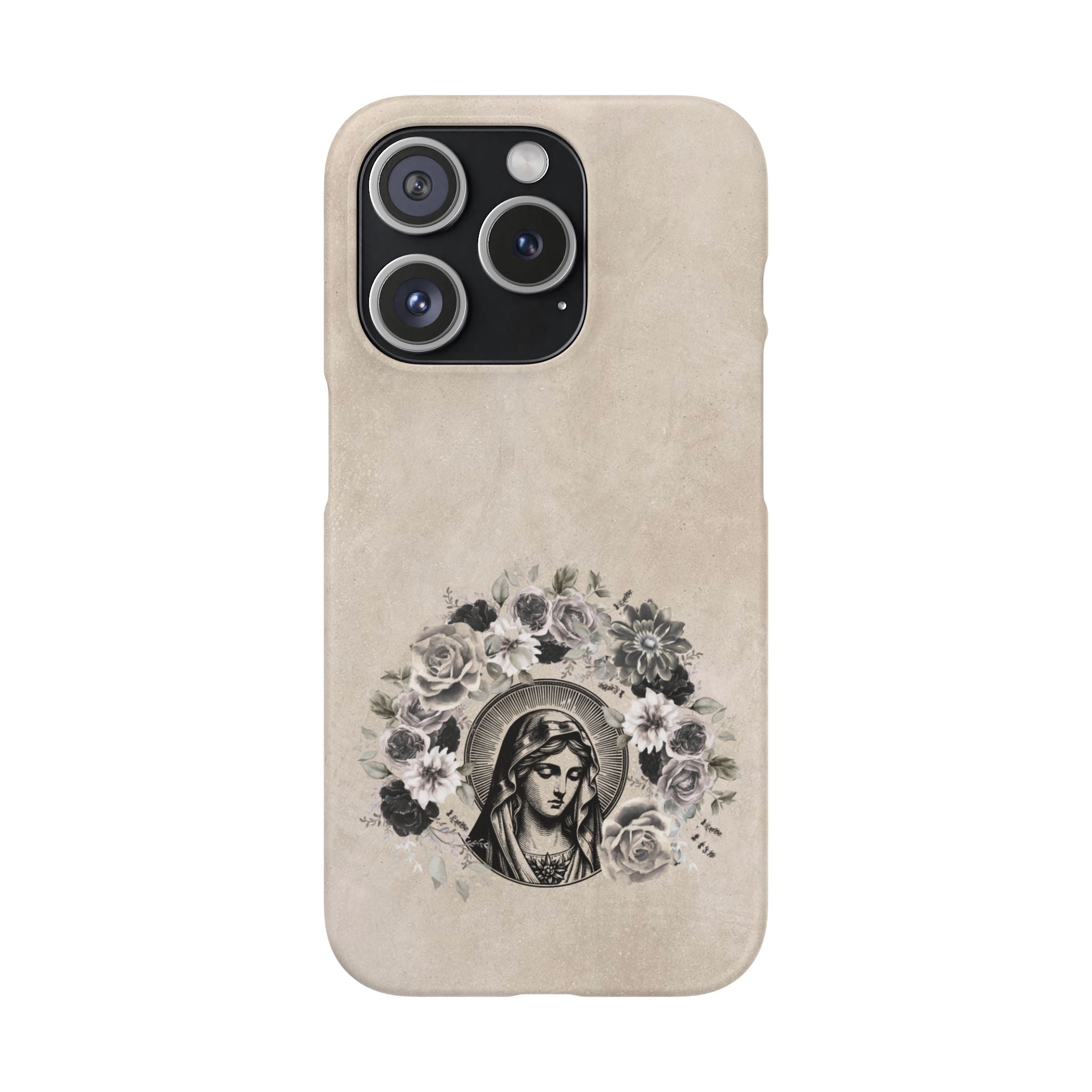 Vintage Madonna Floral Phone Case — Religious iPhone Snap Case