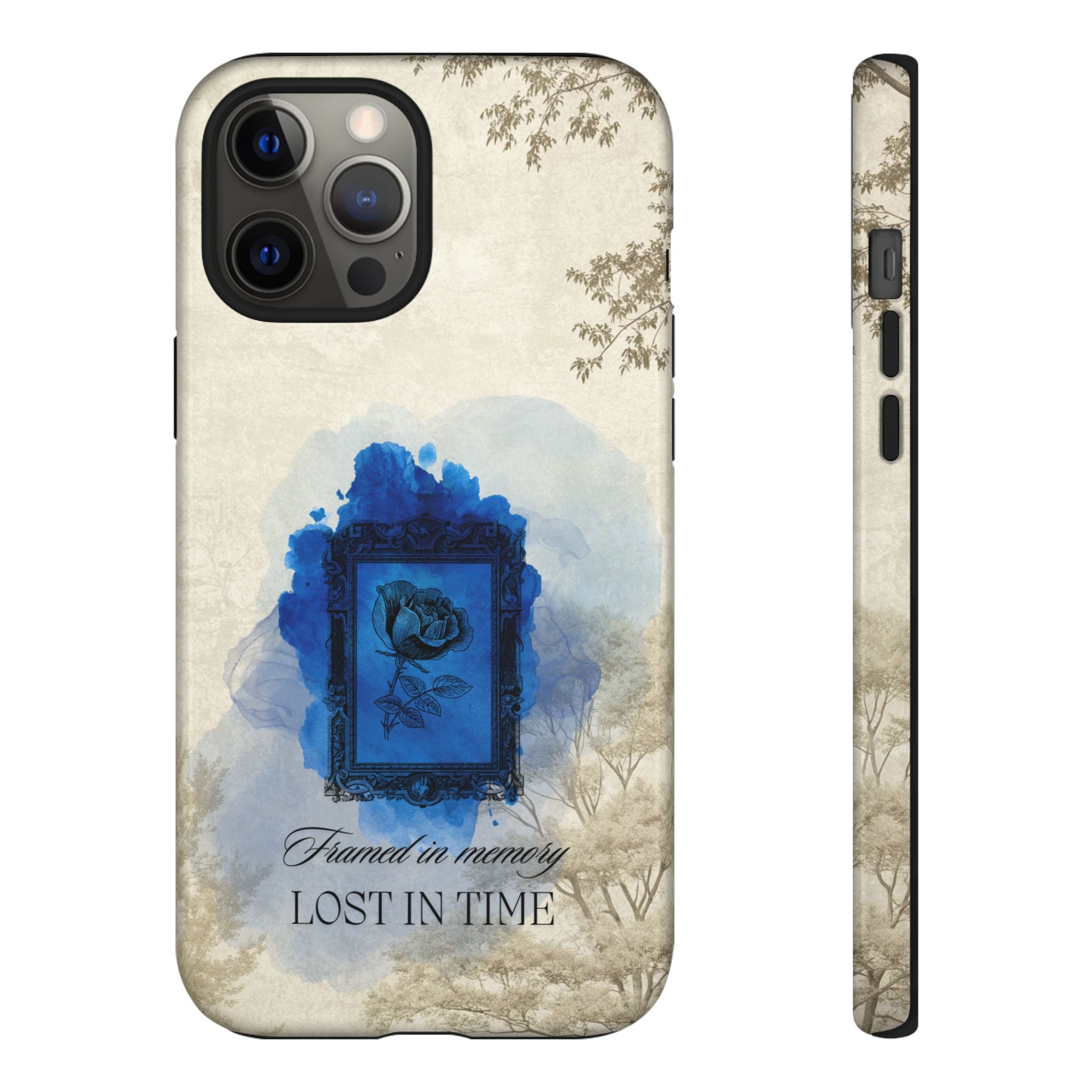 Vintage Blue Rose Phone Case – "Lost in Time" Protective Cover