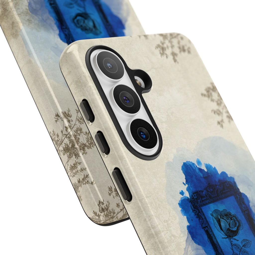 Vintage Blue Rose Phone Case – "Lost in Time" Protective Cover