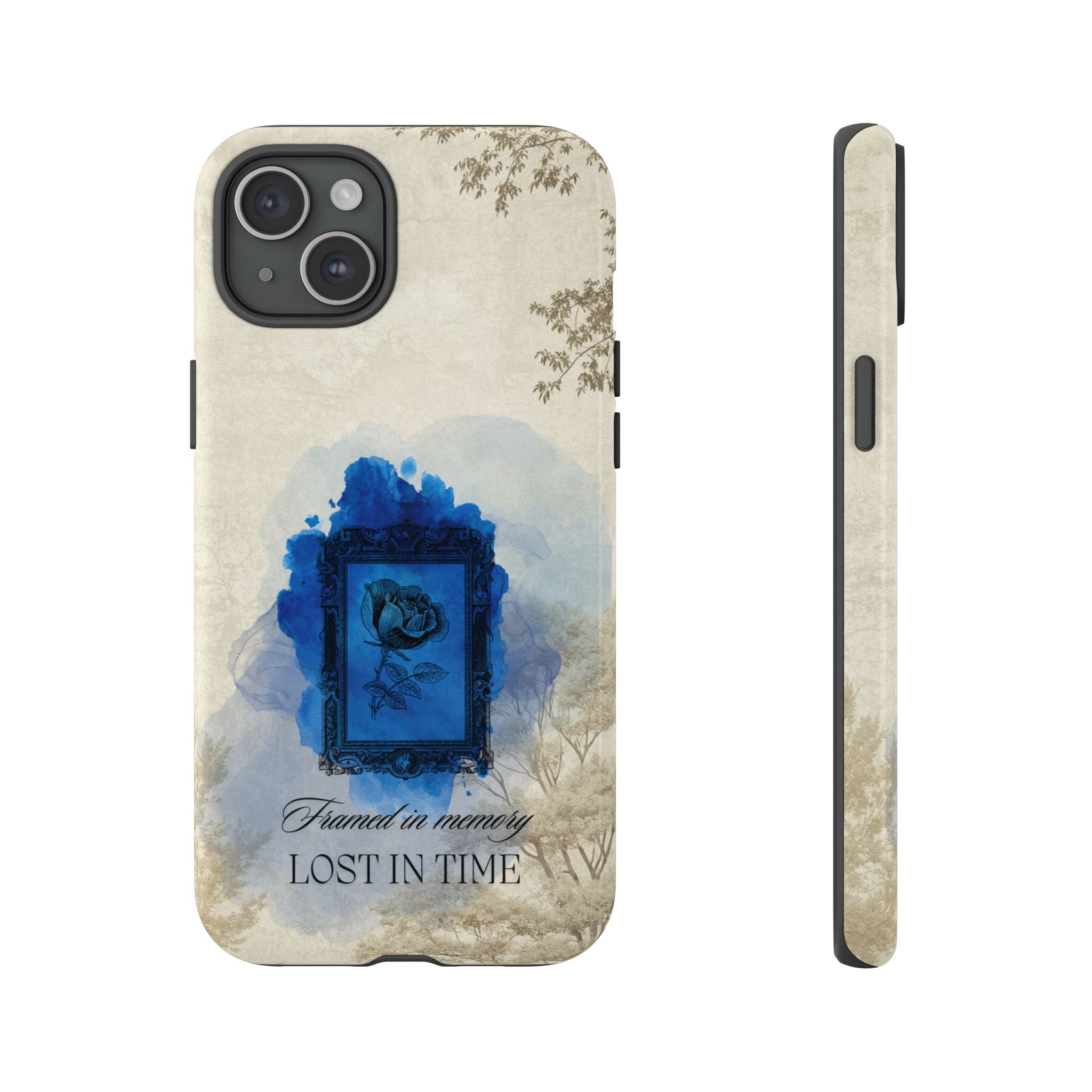 Vintage Blue Rose Phone Case – "Lost in Time" Protective Cover