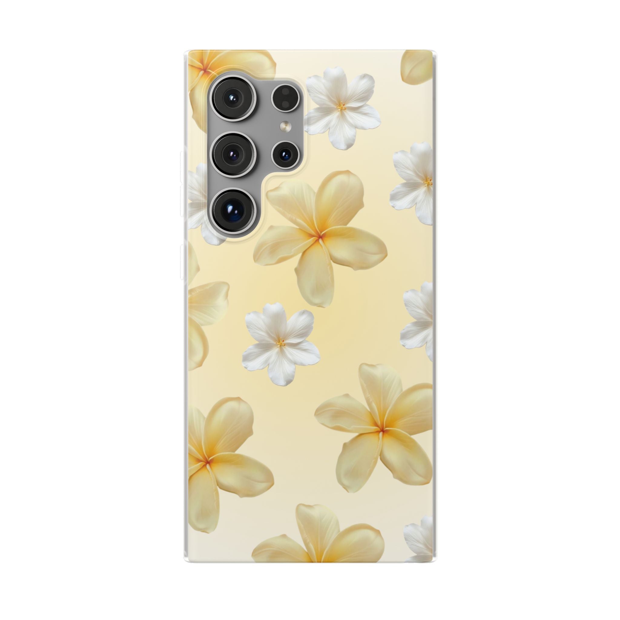 Plumeria Floral Phone Case — Yellow Tropical Flower Protective Case