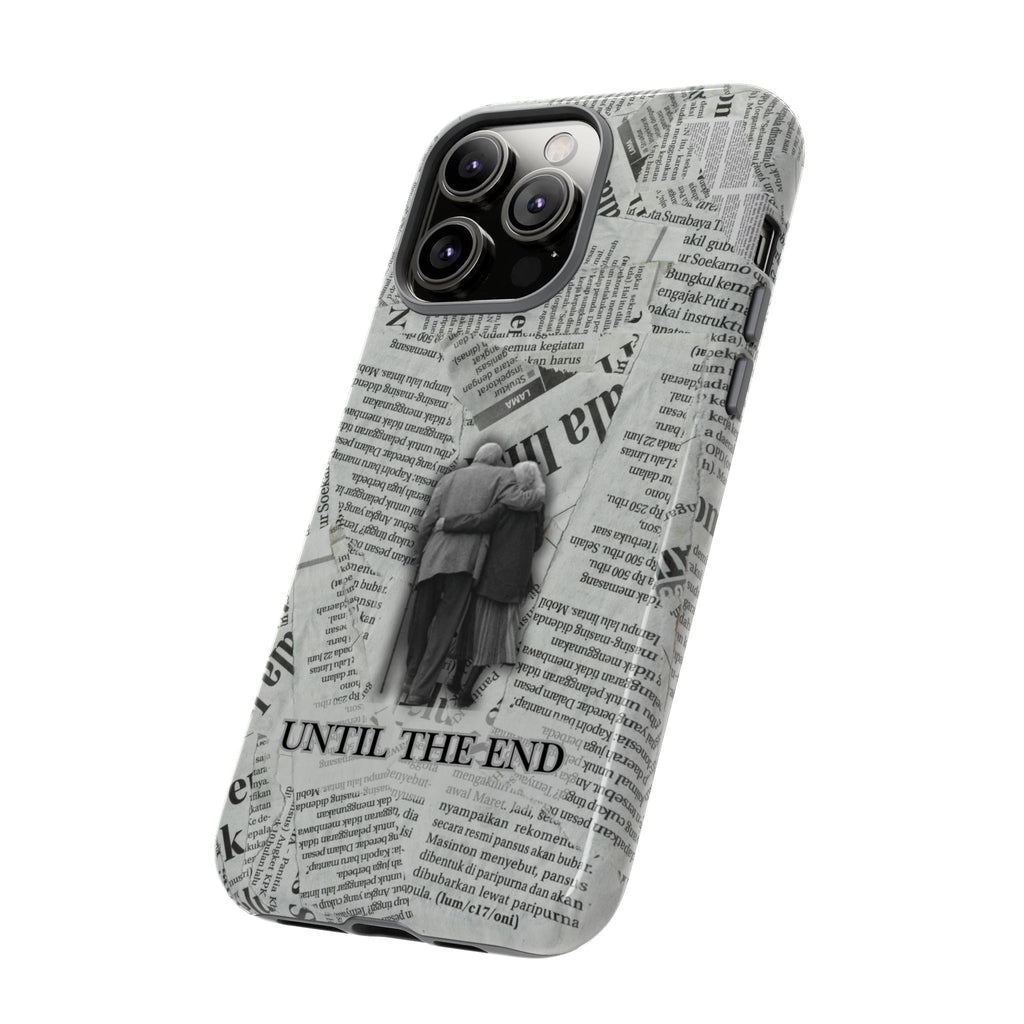 Until the End Newspaper Collage Phone Case