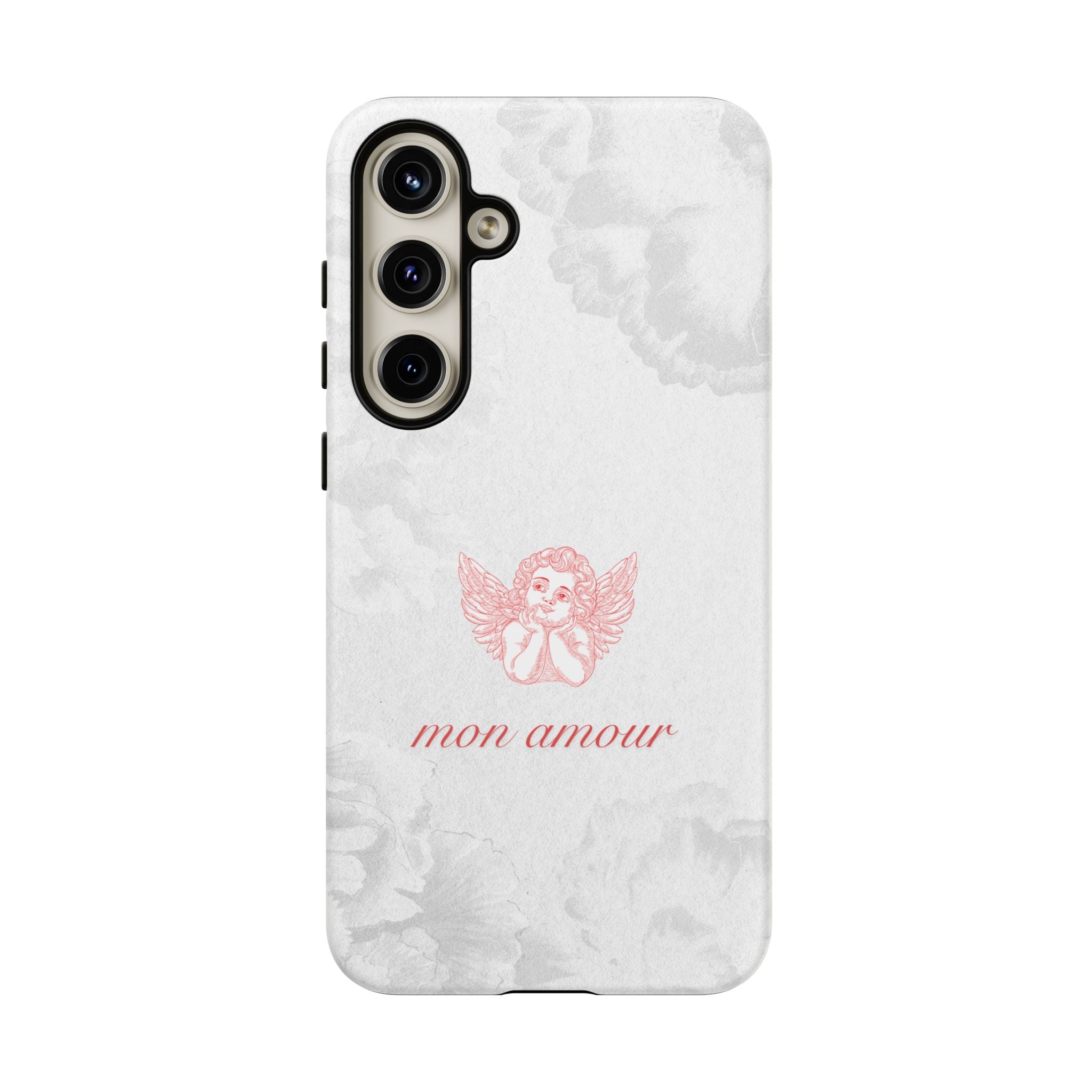Tough Case — 'mon amour' Pink Cherub Floral Phone Case