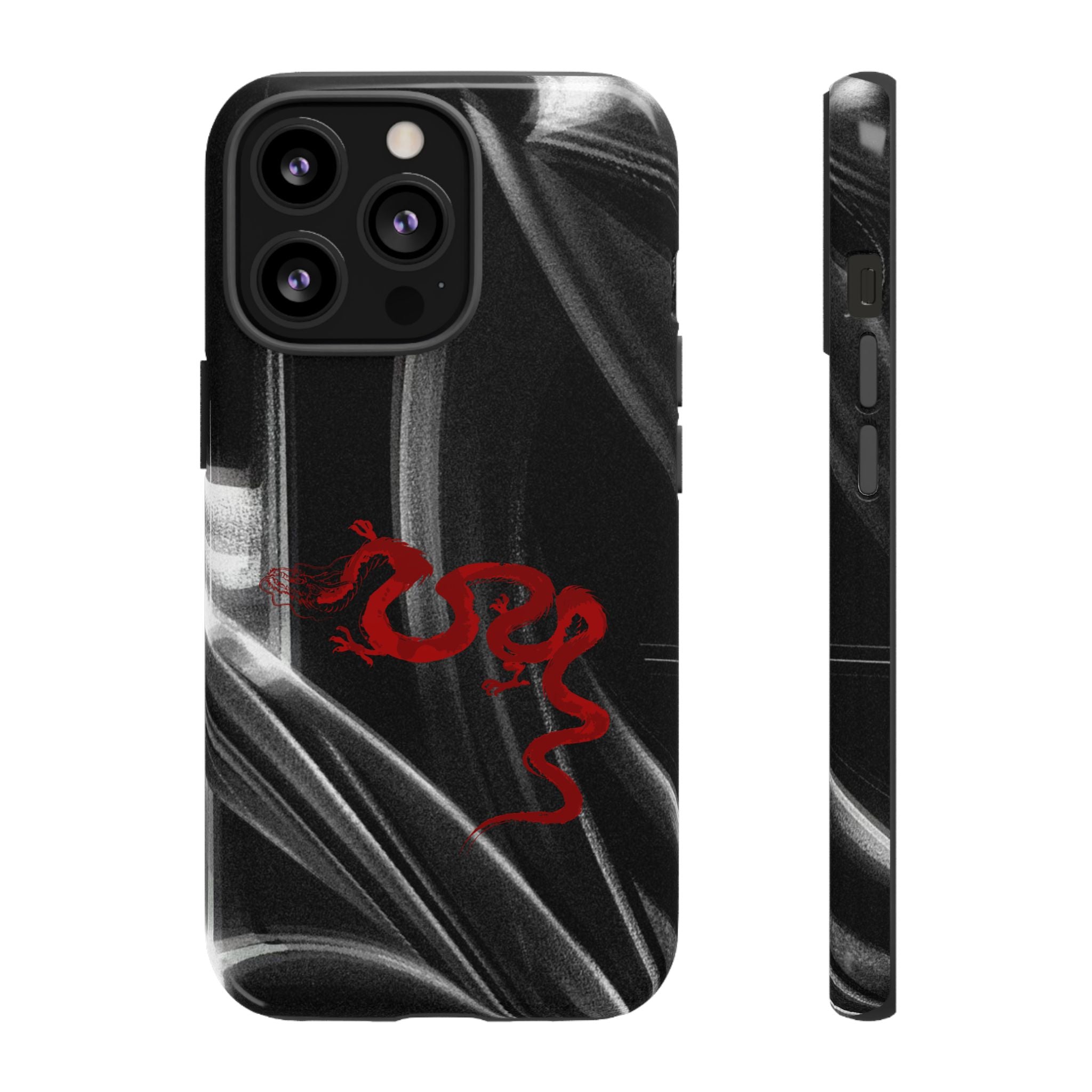 Phone Case — Black Abstract Smoke Design