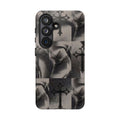 Gothic Cross & Dove Phone Case — Moody Checkerboard Protective Case