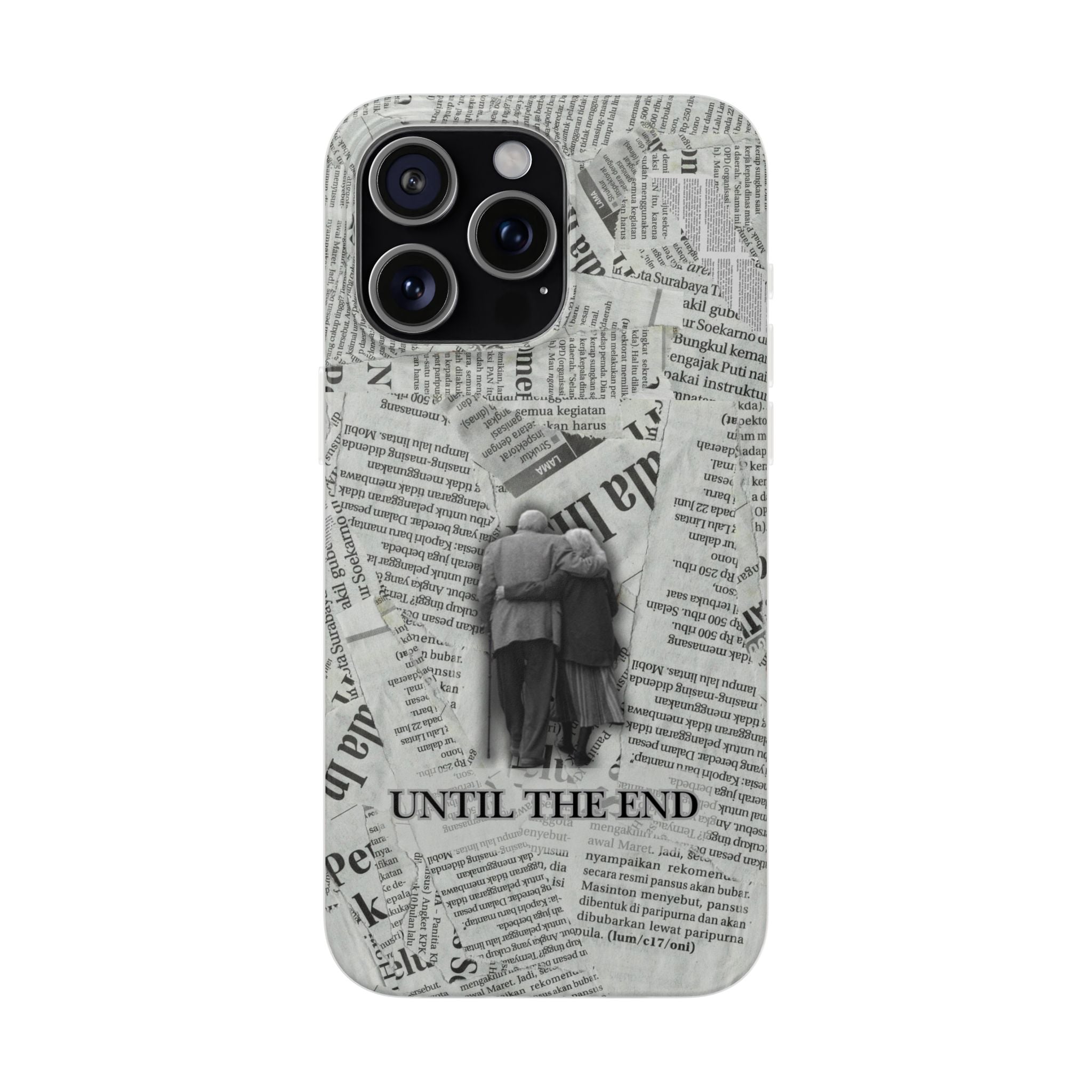 Newspaper Collage 'Until The End' Phone Case - Romantic Vintage iPhone Cover