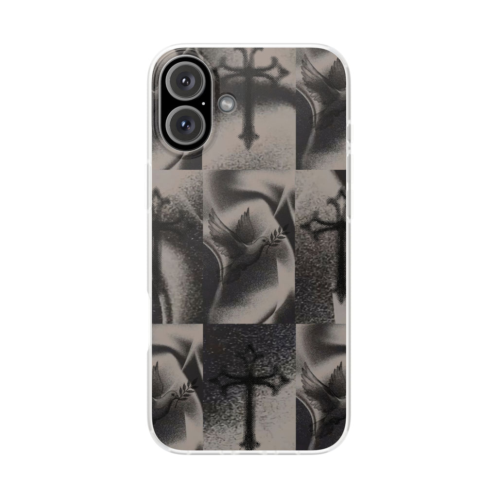 Phone Case — Dove & Cross Checkerboard Design