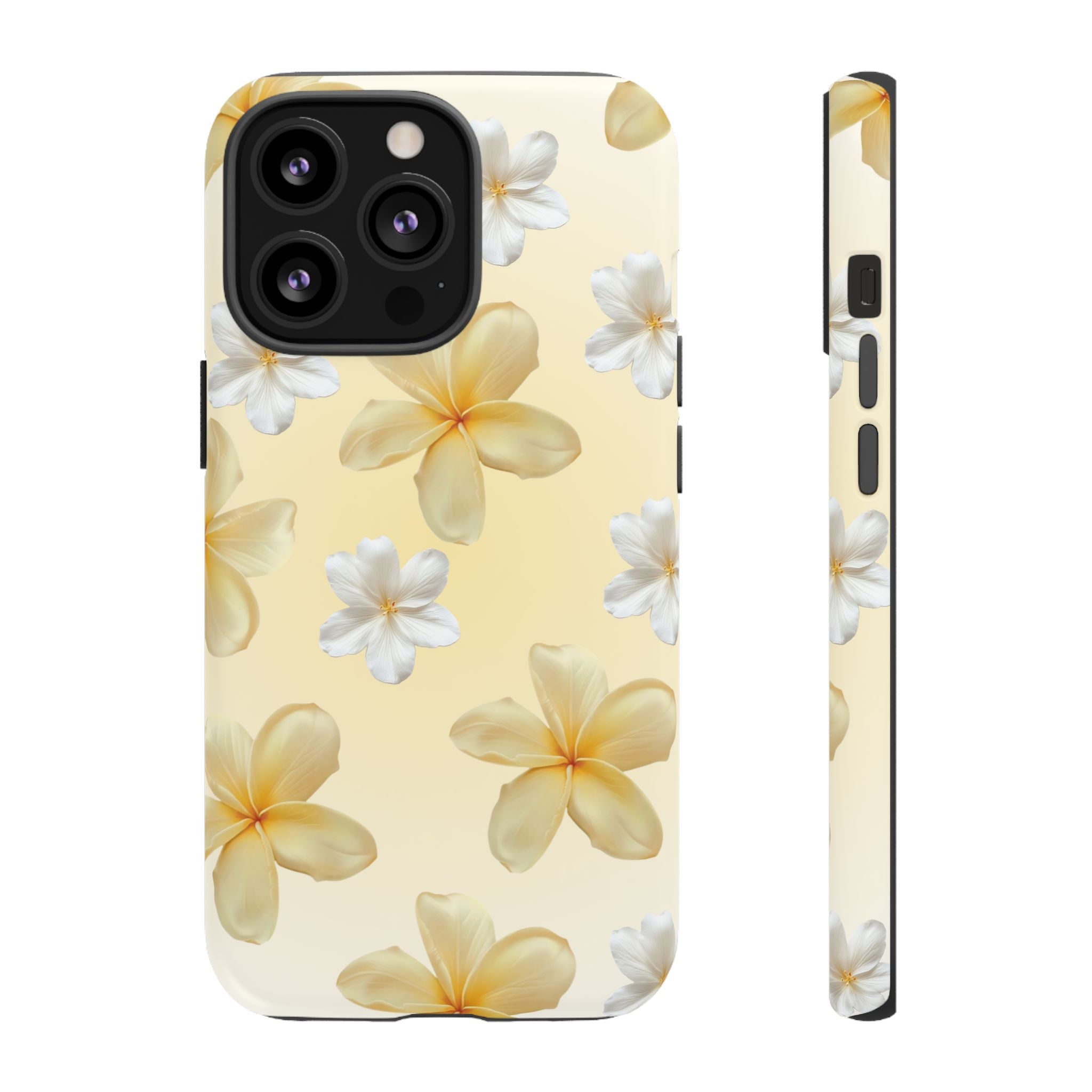 Plumeria Floral Tough Phone Case — Yellow Tropical Protection