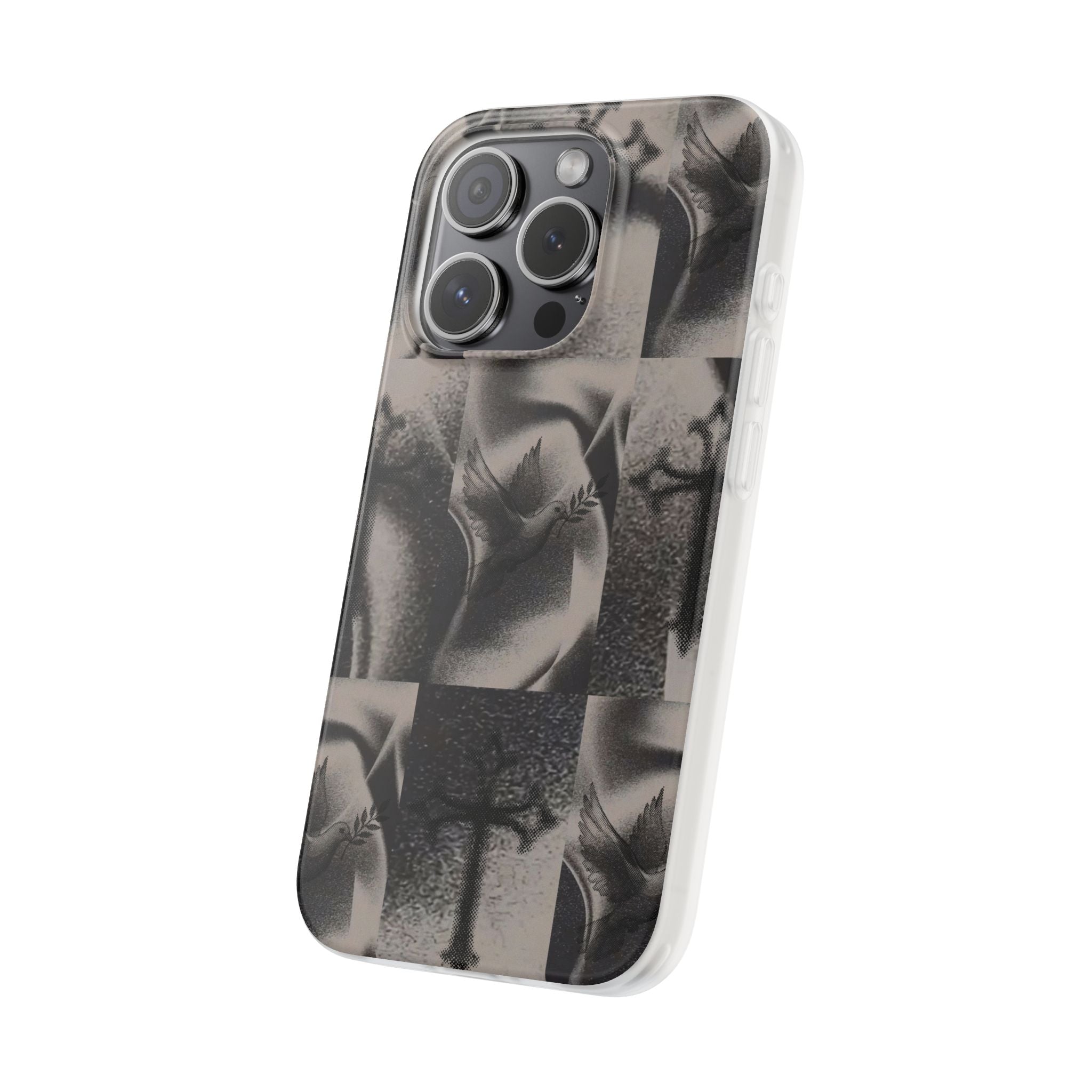 Phone Case — Dove & Cross Checkerboard Design