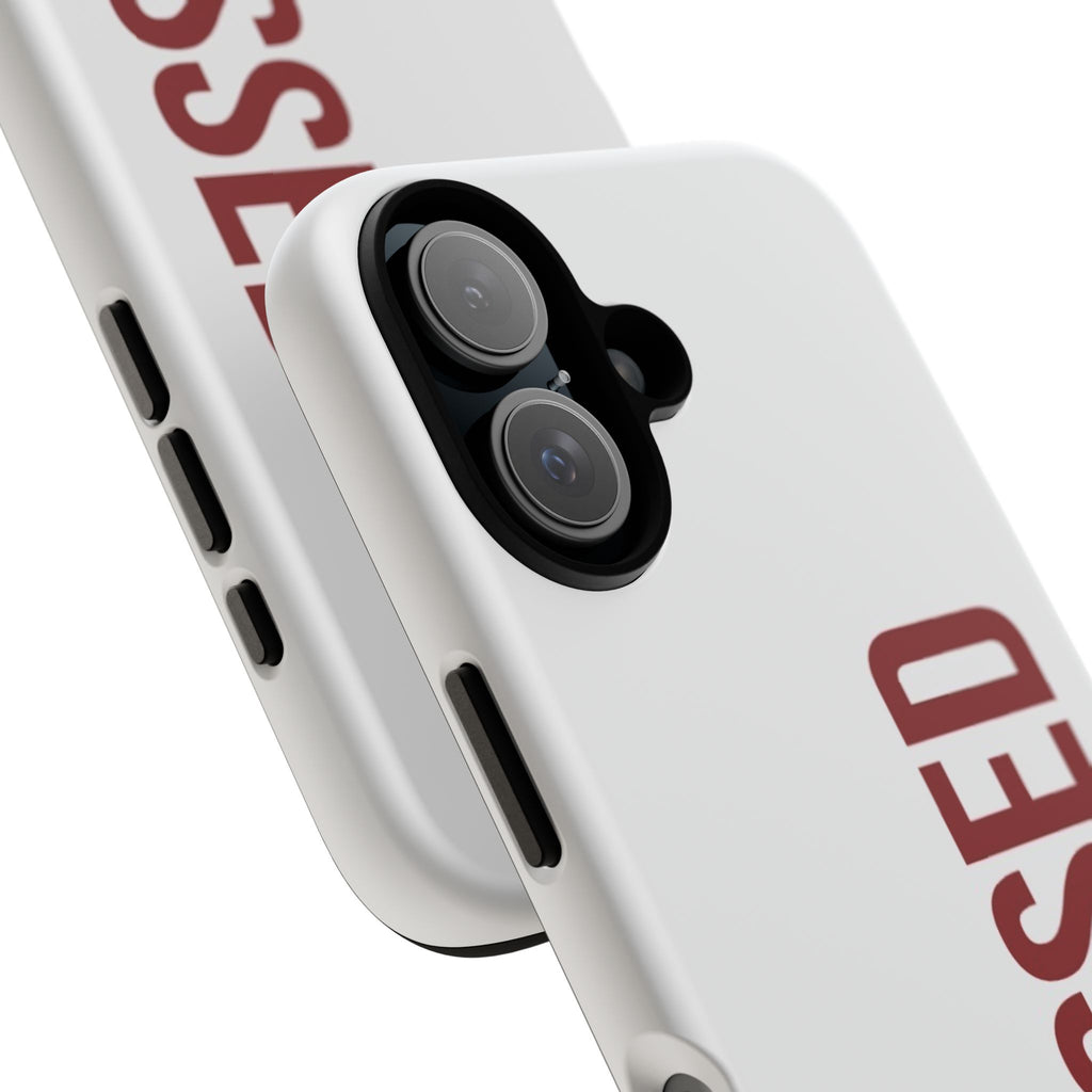 Blessed Vertical Phone Case — Protective Slim iPhone Cover with Red 'BLESSED' Text