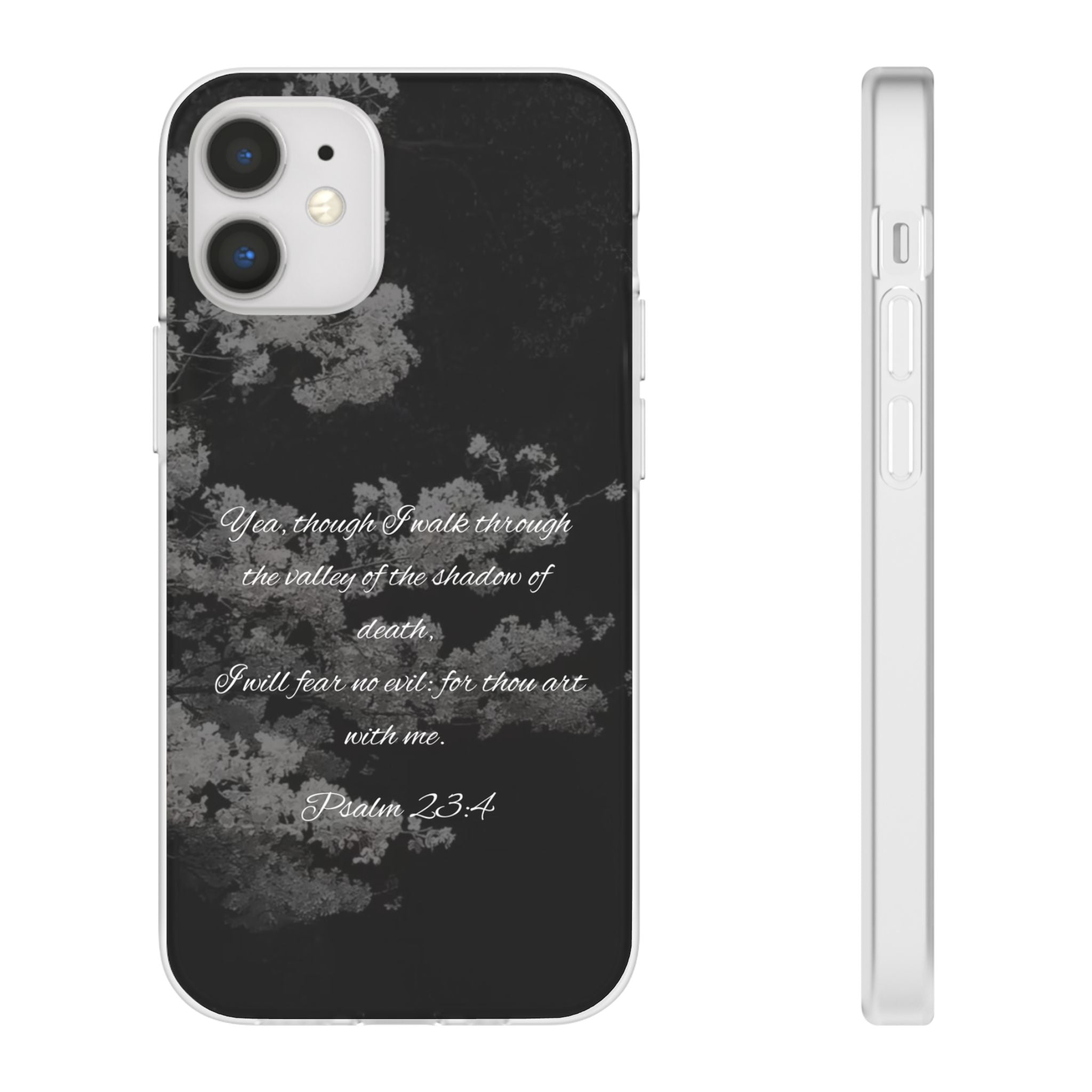 Phone Case — Psalm 23:4 Black Cloudy Faith Design