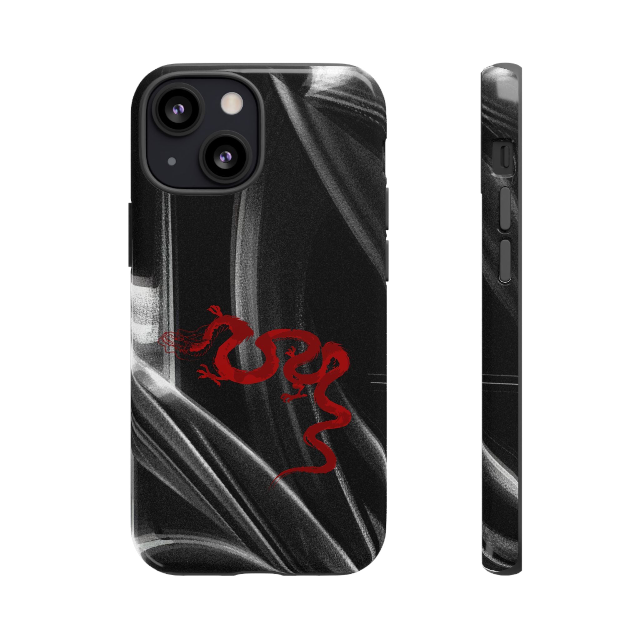 Phone Case — Black Abstract Smoke Design