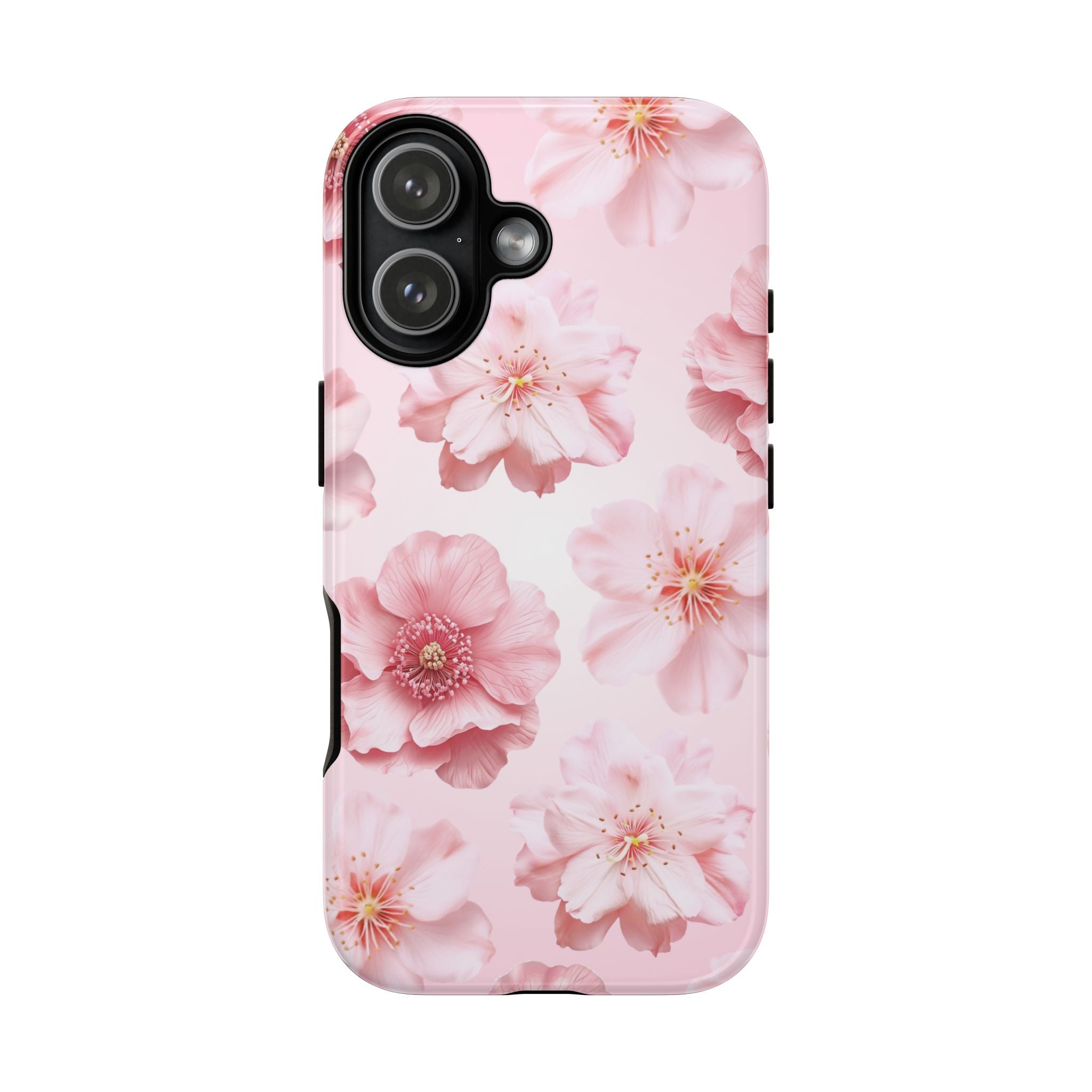Pink Floral Tough Phone Case — Protective Sakura Blossom Design