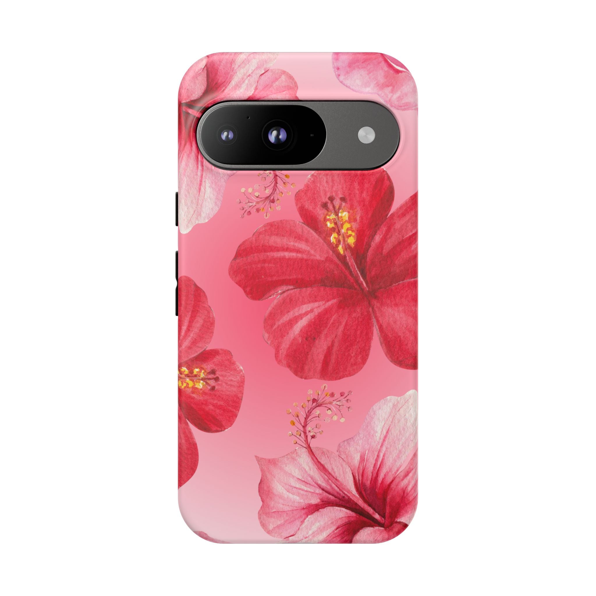 Hibiscus Pink Tough Phone Case — Floral Tropical Protective Cover