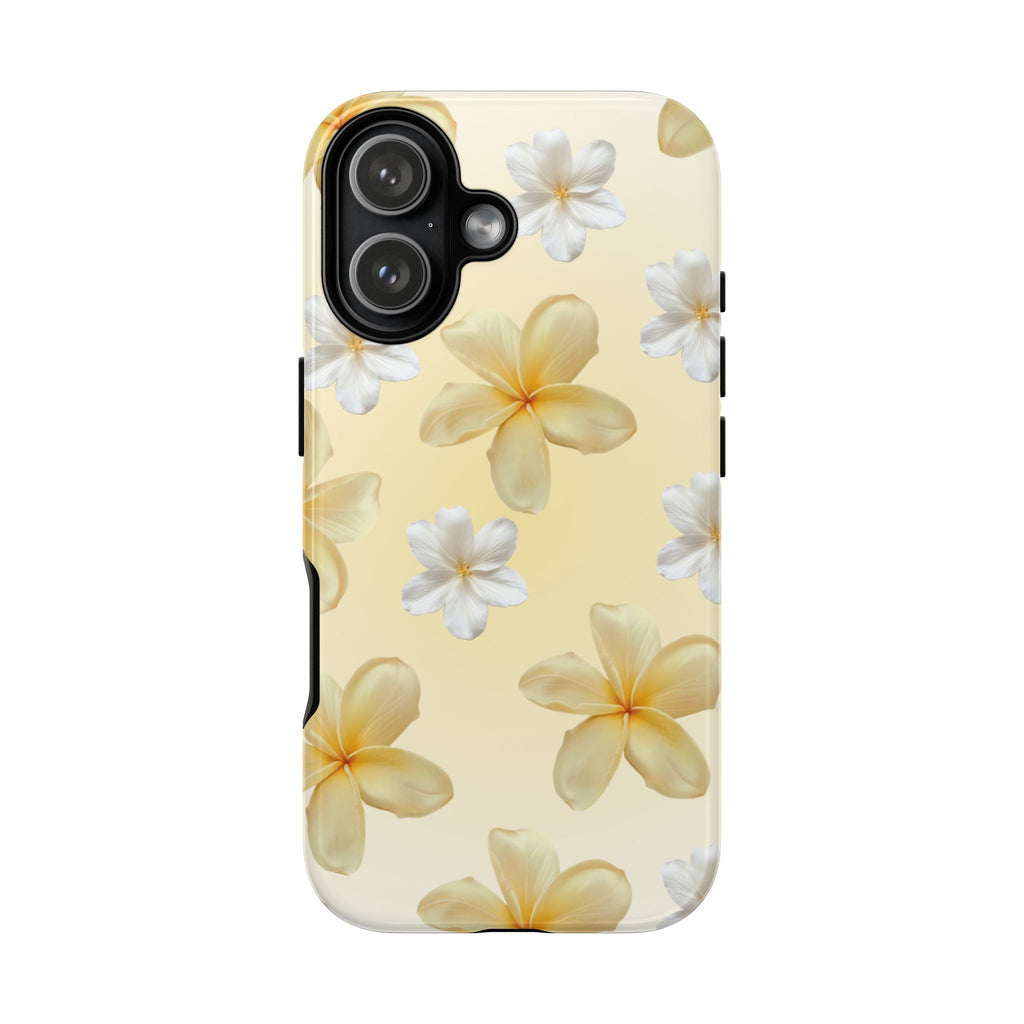 Plumeria Floral Tough Phone Case — Yellow Tropical Protection