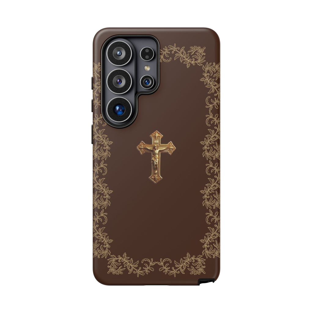 Gold Cross Bible - Christian Tough Phone Case