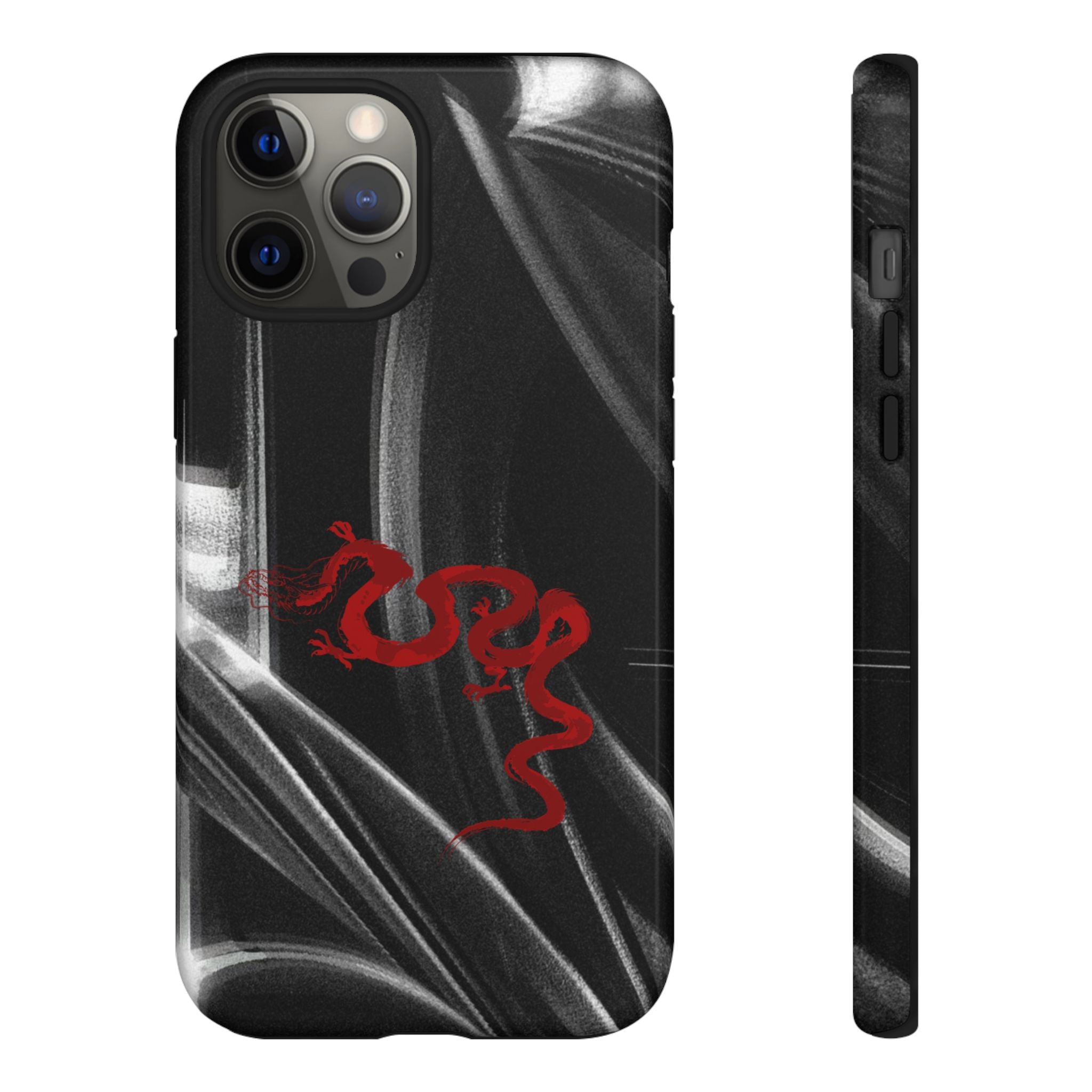 Phone Case — Black Abstract Smoke Design