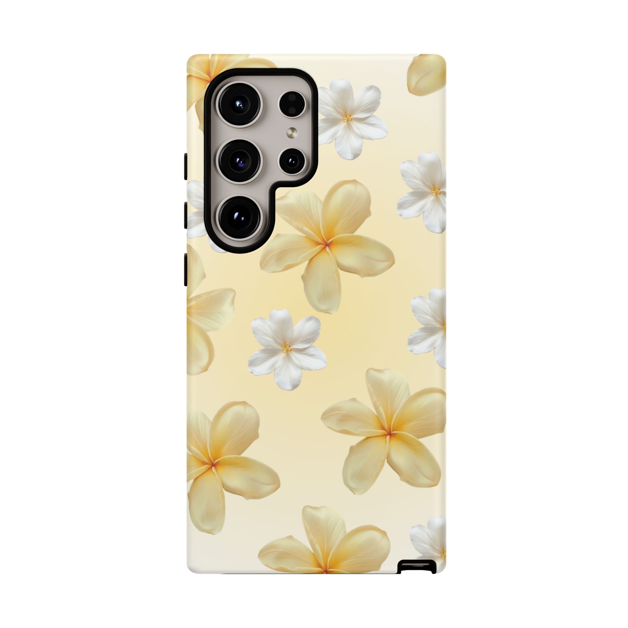 Plumeria Floral Tough Phone Case — Yellow Tropical Protection