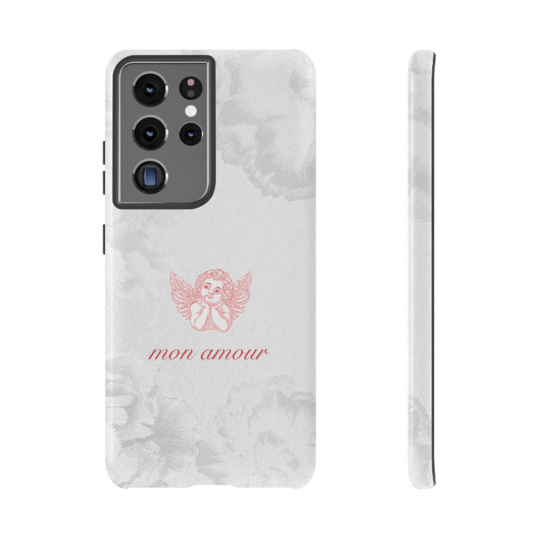 Tough Case — 'mon amour' Pink Cherub Floral Phone Case