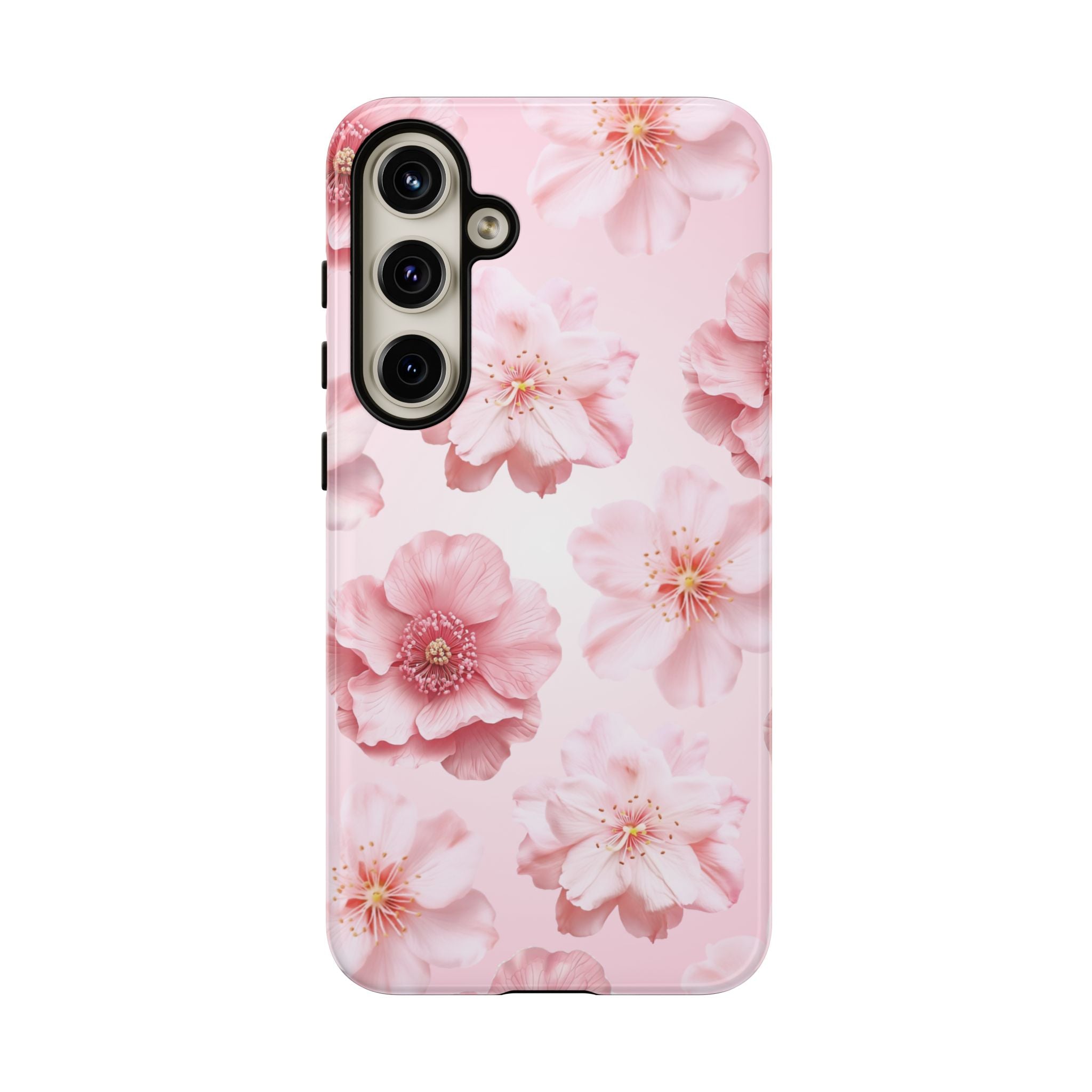 Pink Floral Tough Phone Case — Protective Sakura Blossom Design