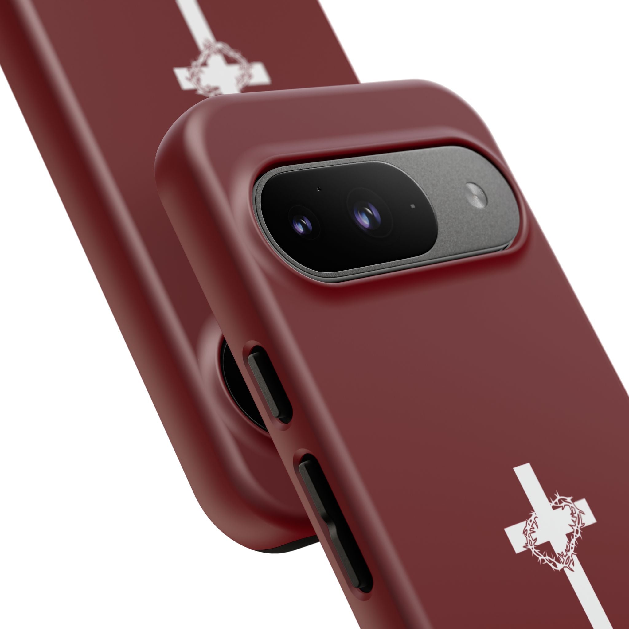 God's Plan — Christian Tough Phone Case | Cross Faith Burgundy Cover