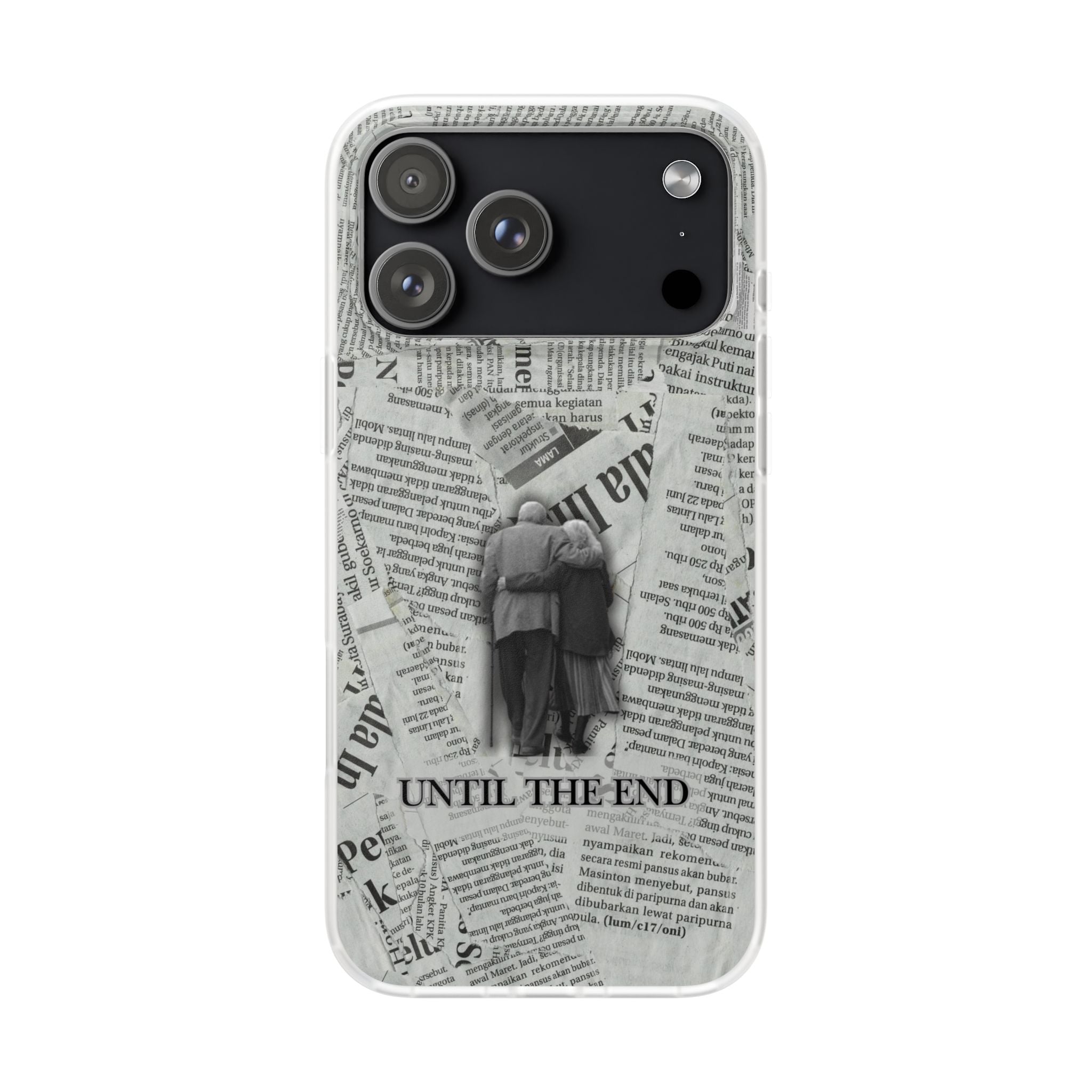 Newspaper Collage 'Until The End' Phone Case - Romantic Vintage iPhone Cover