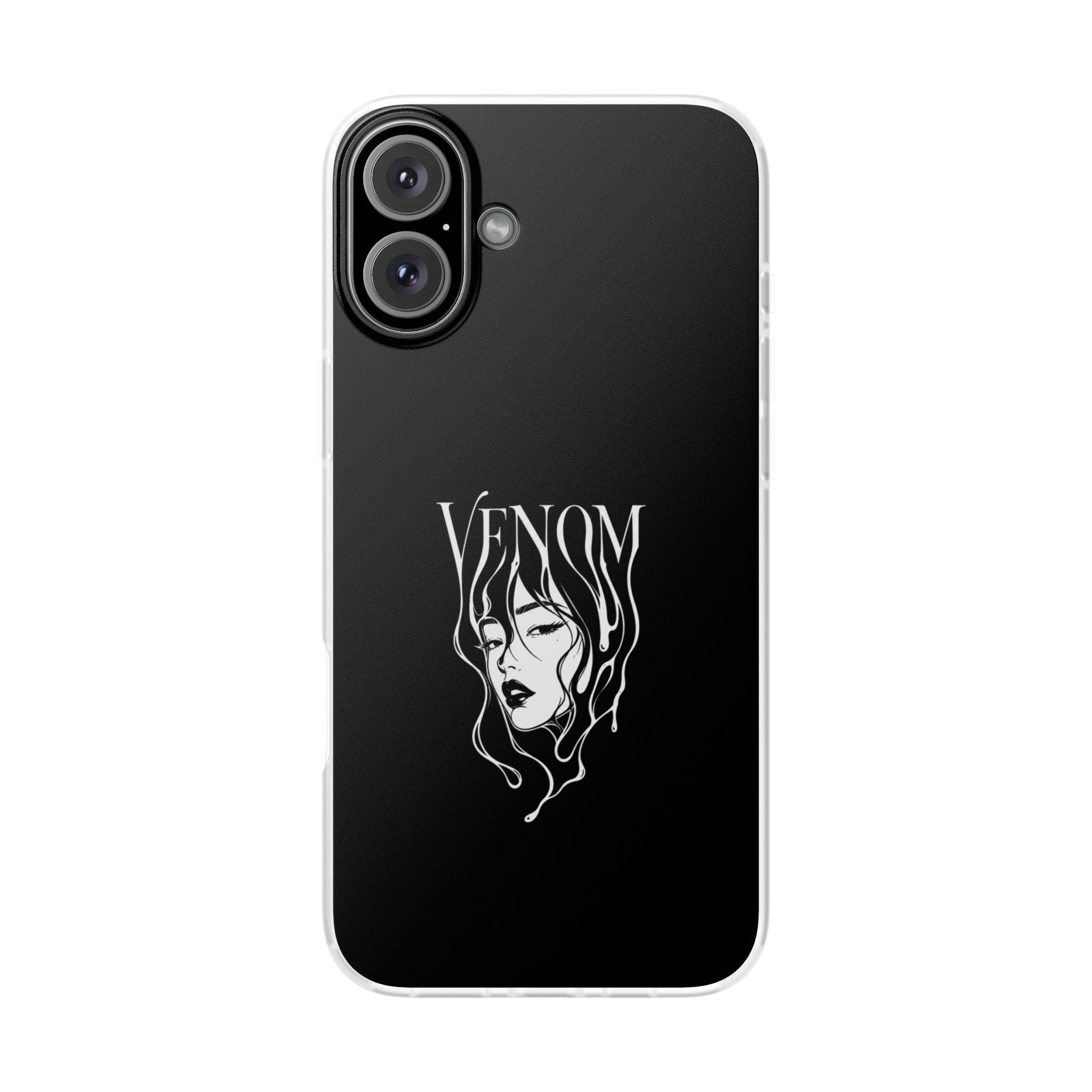 Venom Goth Phone Case — Black Protective Flexible Phone Case with Dark Femme Artwork