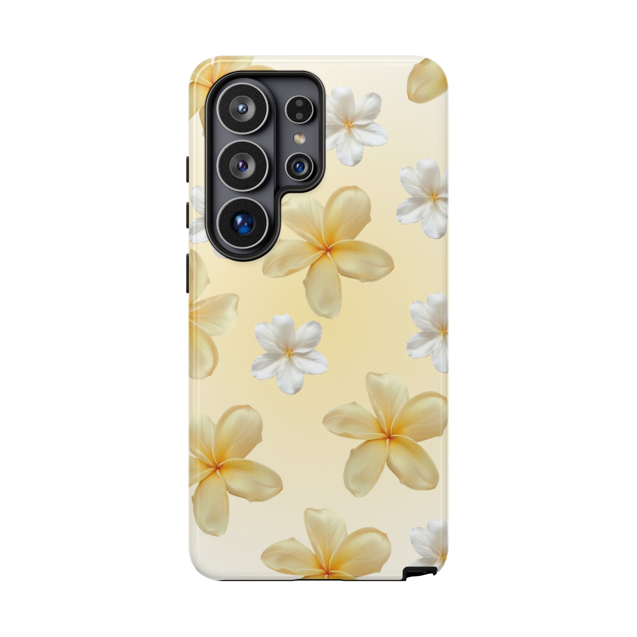 Plumeria Floral Tough Phone Case — Yellow Tropical Protection
