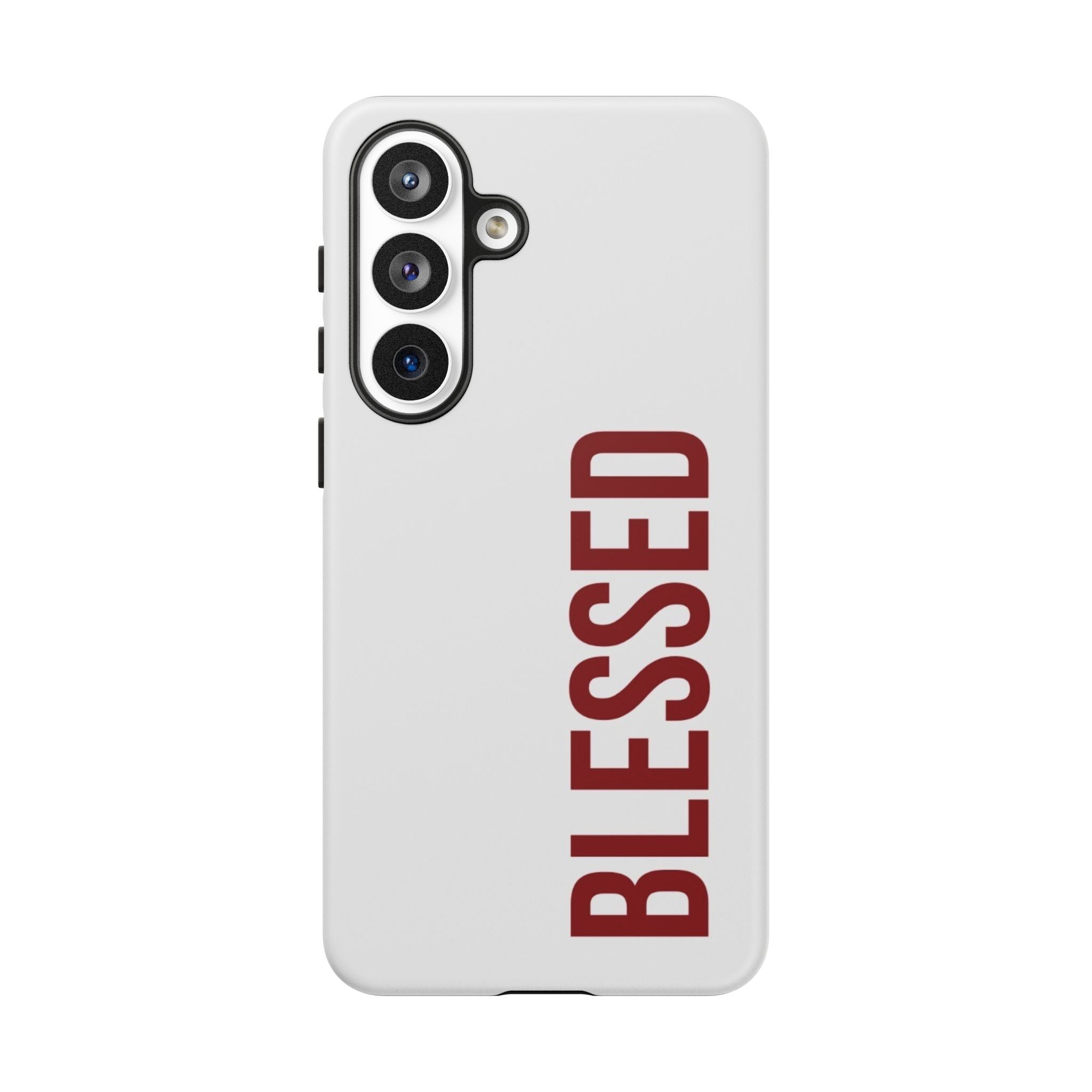 Blessed Vertical Phone Case — Protective Slim iPhone Cover with Red 'BLESSED' Text