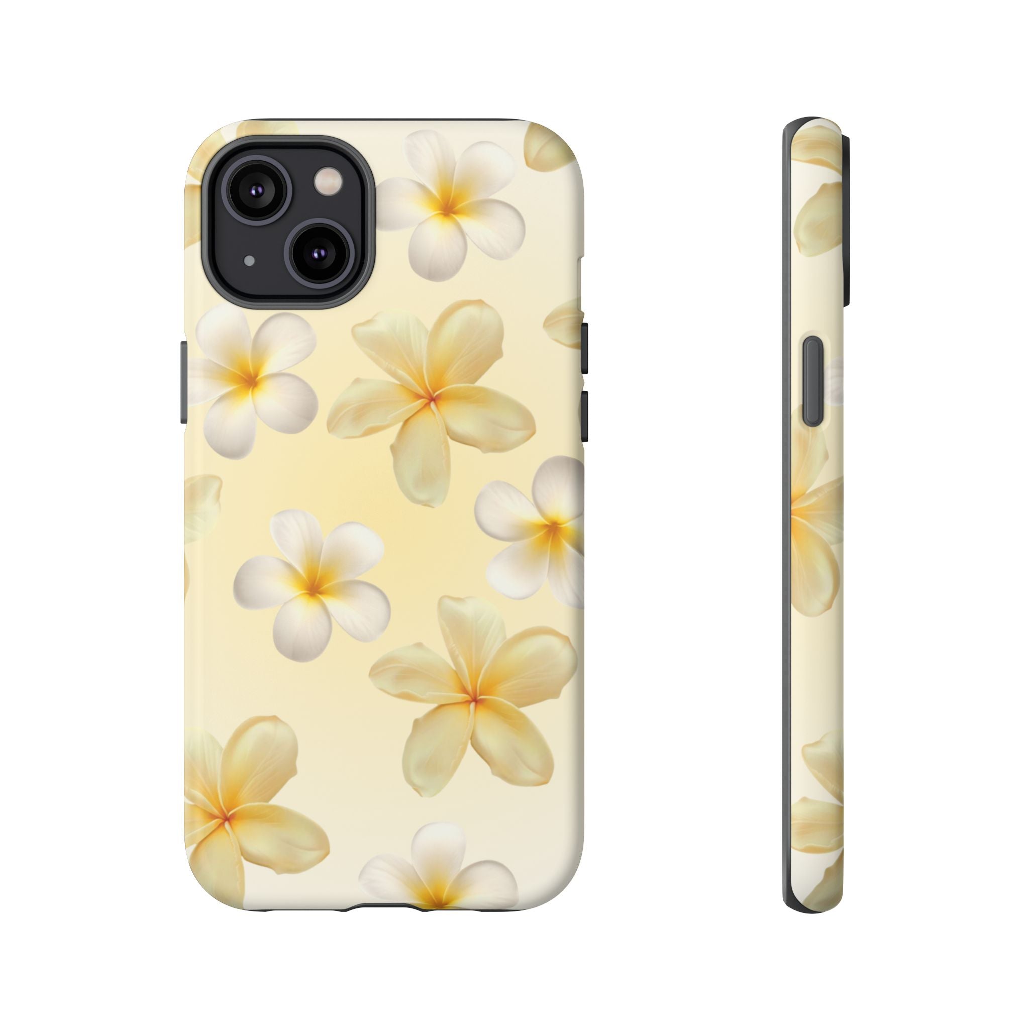 Plumeria Floral Phone Case — Tropical Yellow Hard Phone Cover