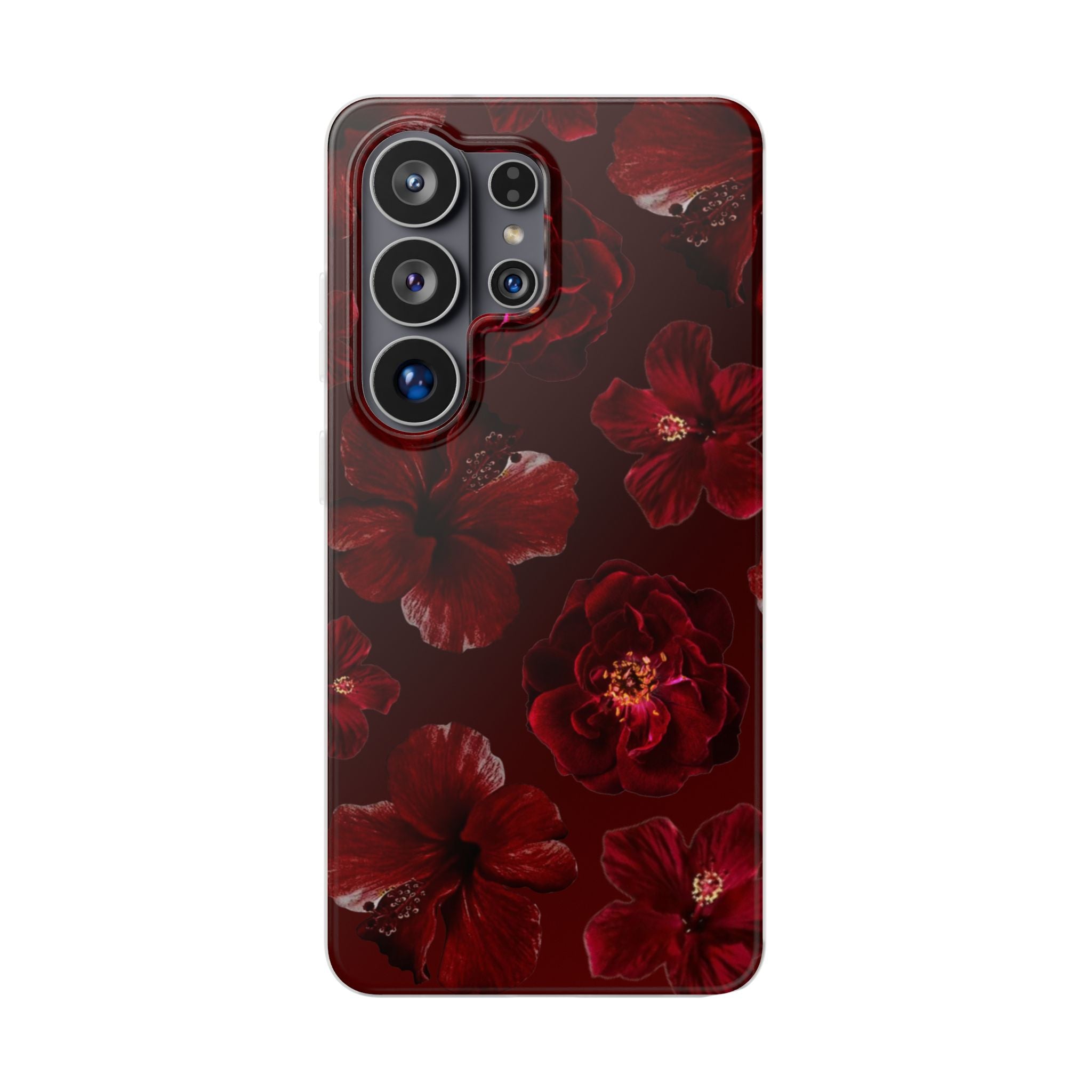 Red Floral Flexi Case — Dark Rose Phone Case