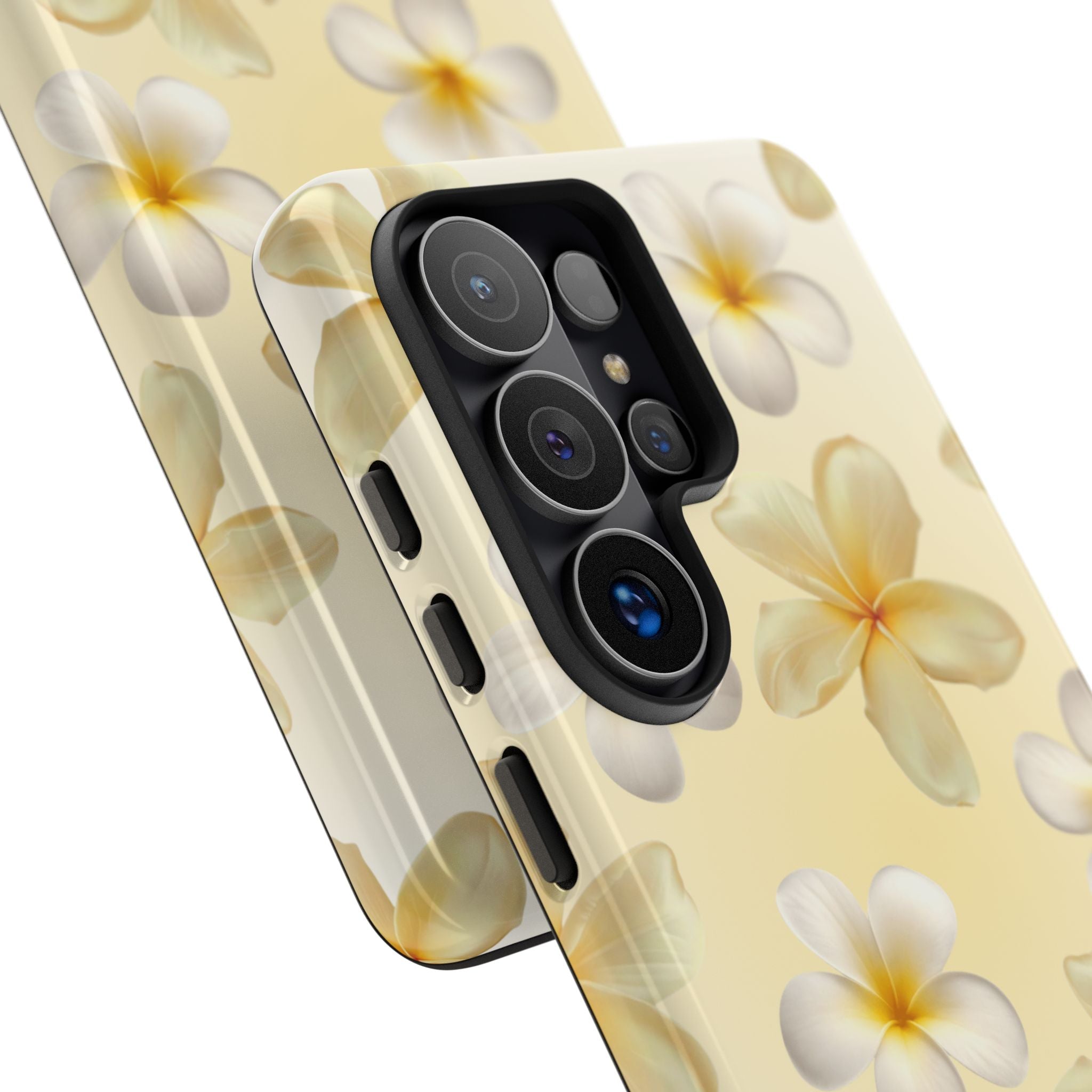 Plumeria Floral Phone Case — Tropical Yellow Hard Phone Cover