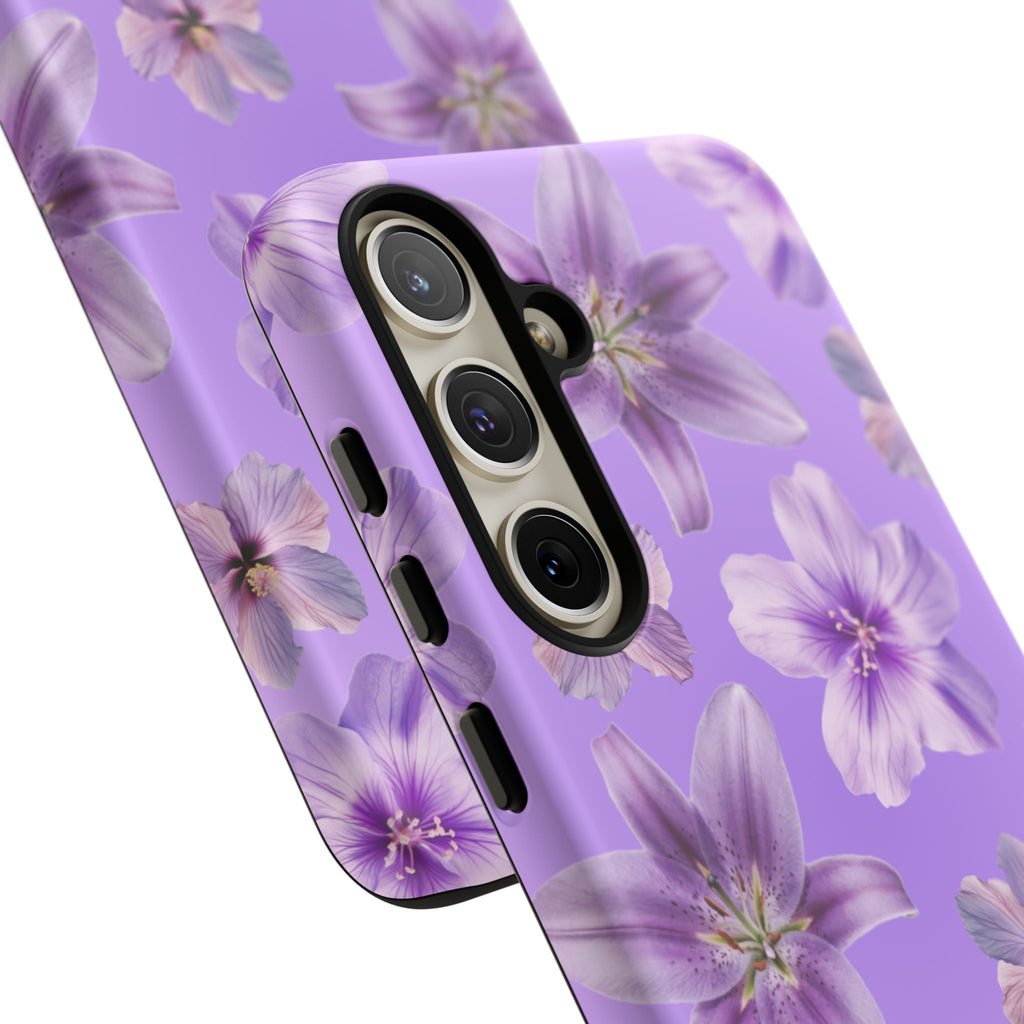 Floral Lavender Tough Phone Case – Purple Blossom Protective Cover