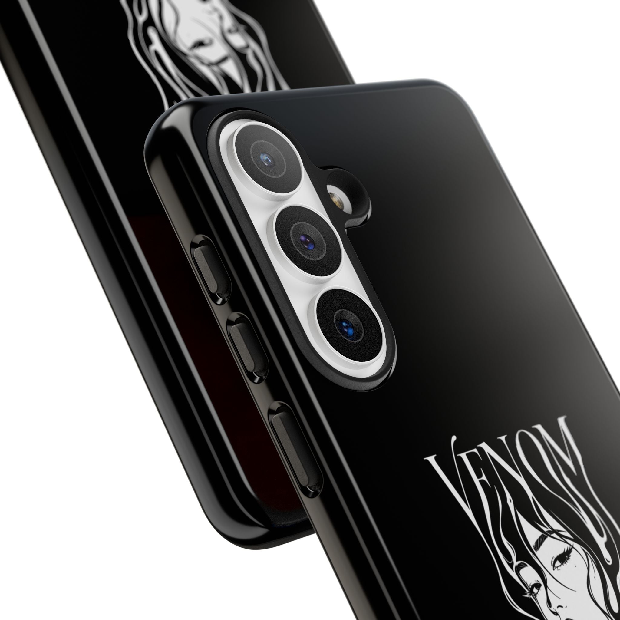 Venom Goth Phone Case — Black Protective Tough Case with Dark Femme Artwork