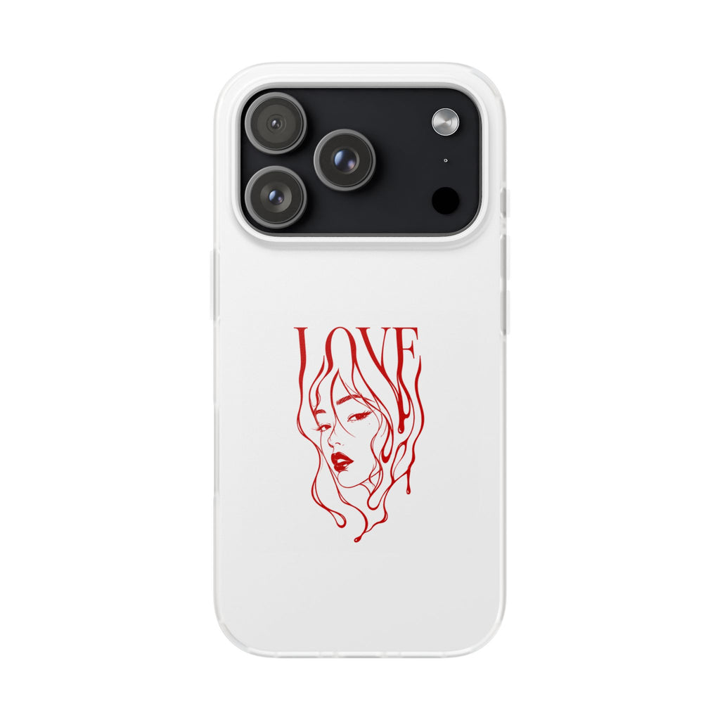 Red Line Art 'LOVE'  Face Design - Flexi Case