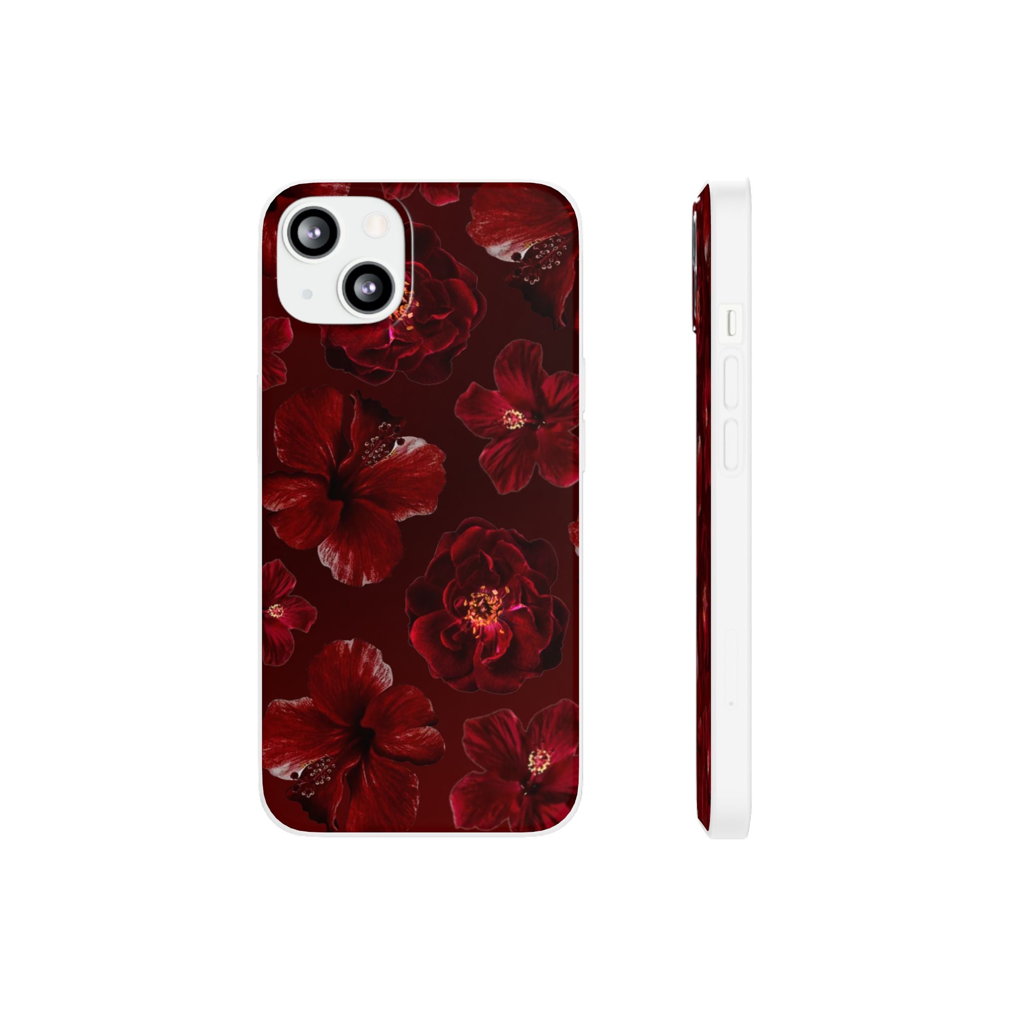 Red Floral Flexi Case — Dark Rose Phone Case
