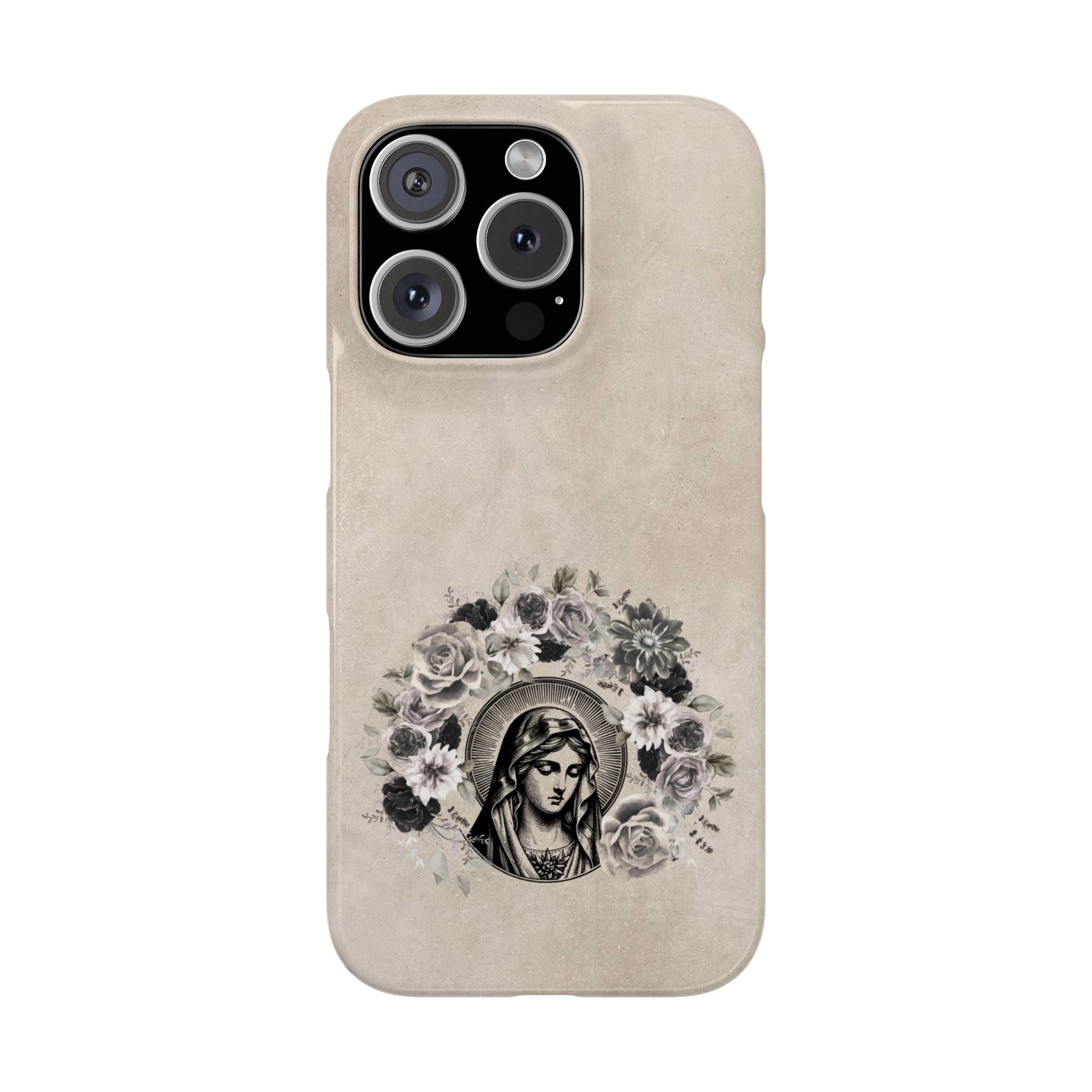 Vintage Madonna Floral Phone Case — Religious iPhone Snap Case