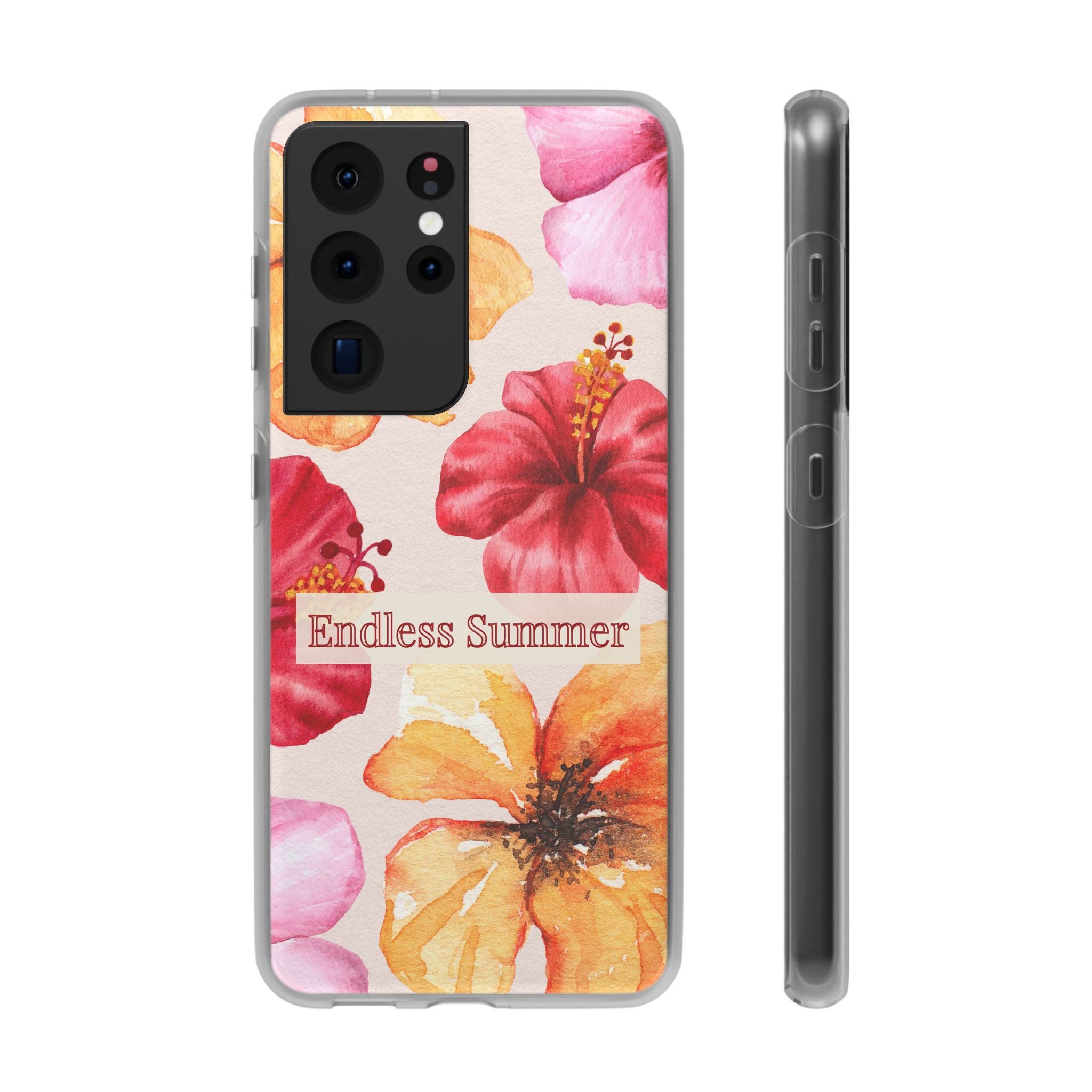 Phone Case - 'Endless Summer' Floral Watercolor Protective Flexi Case